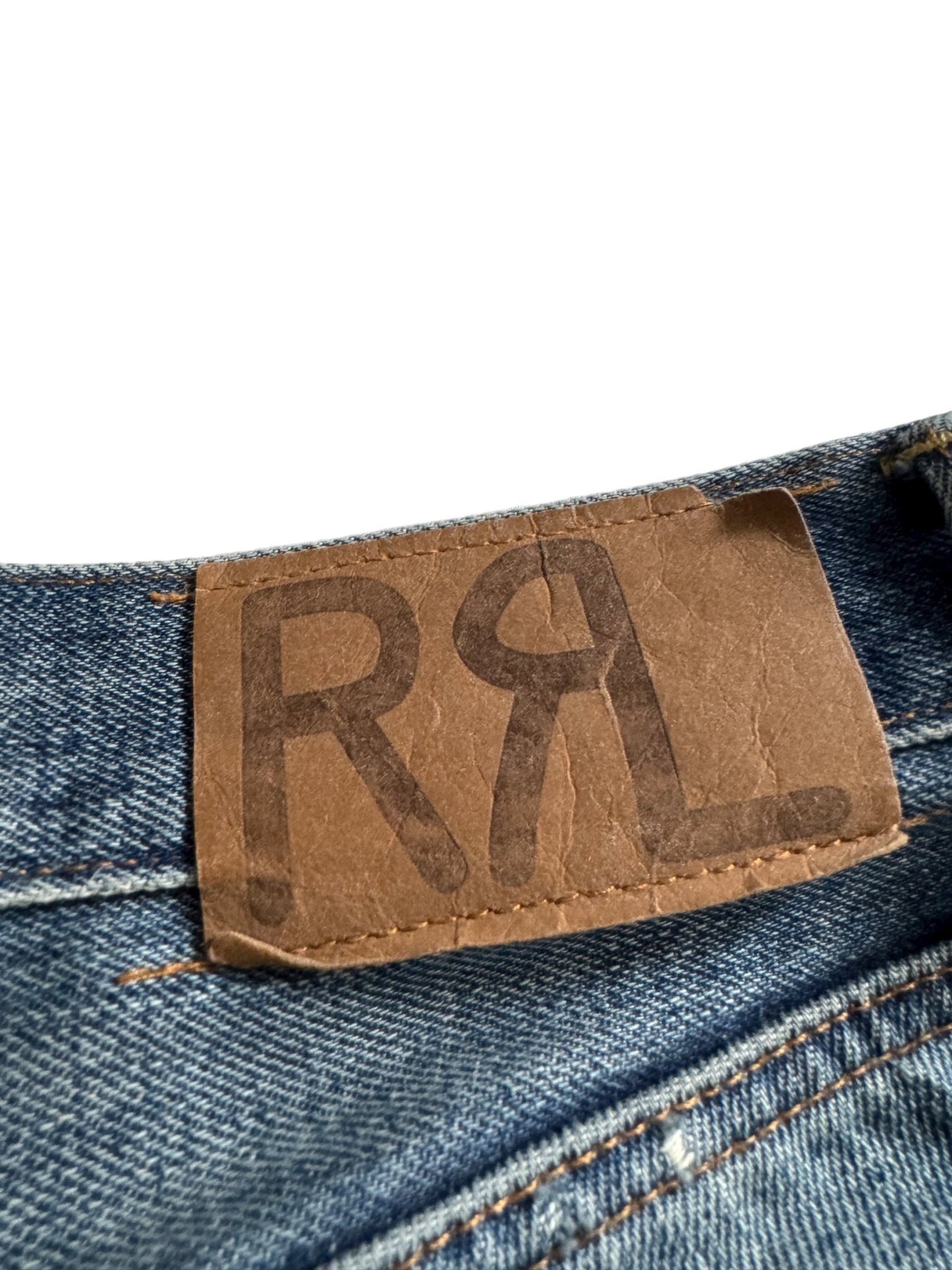 🪡 Ralph Lauren Double RL Slim Patchwork Jeans – W31 x L32 – Made in Mexico - anbracaminte