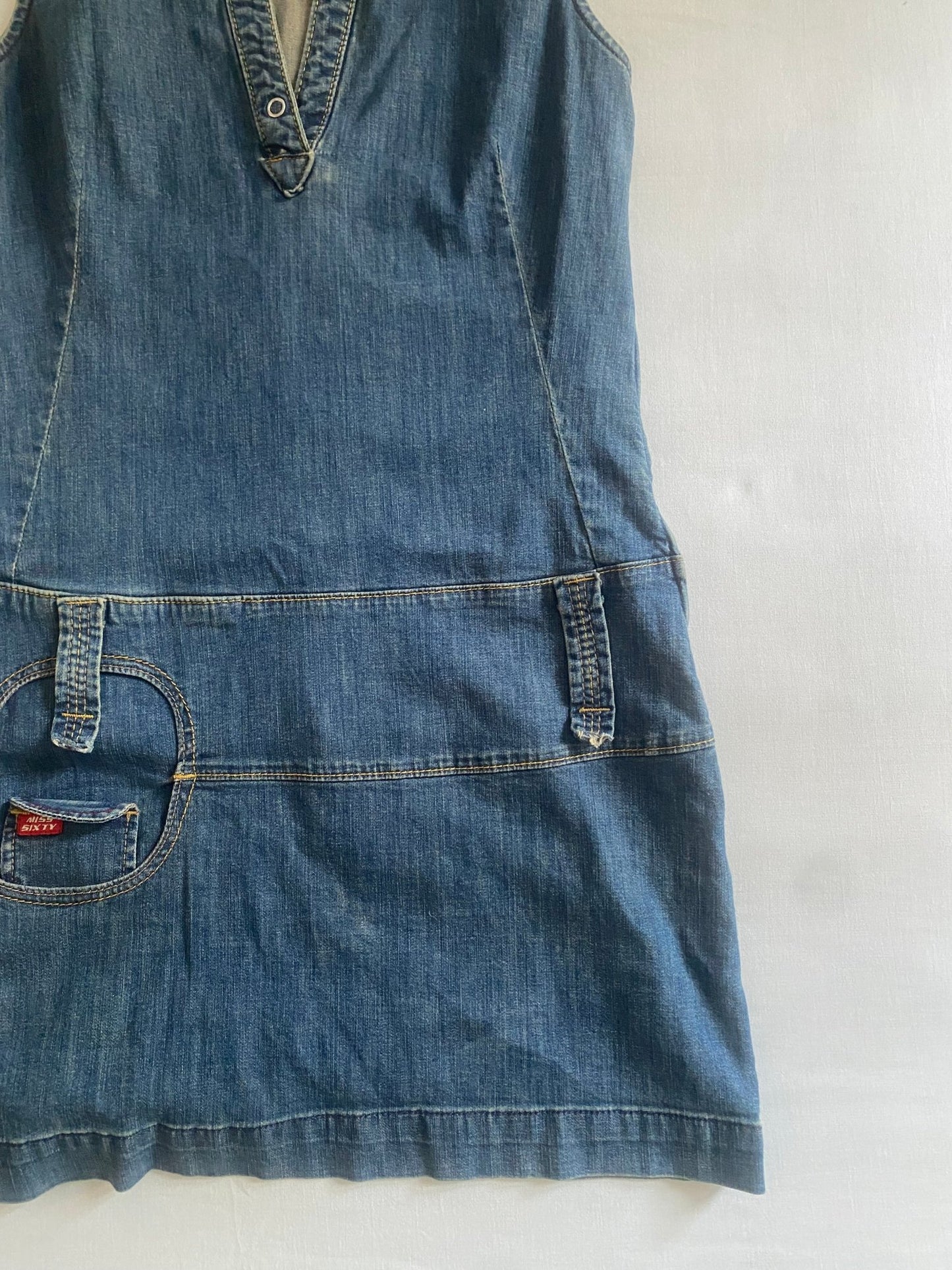 Rochie Denim Y2K Miss Sixty – Inspirată de Stilul Asiatic – Mărime S 👘🧷 - anbracaminte