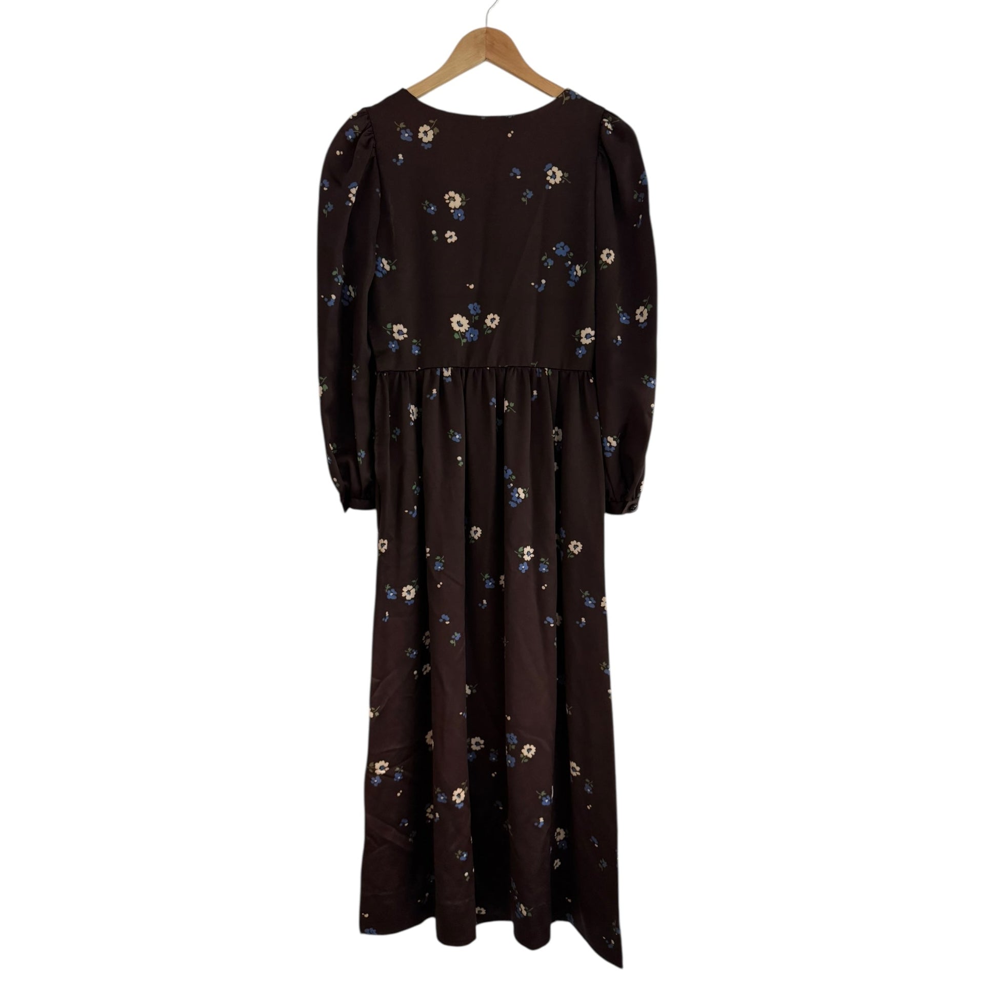 👗 Rochie Runway Yves Saint Laurent 1974 – Satin Maro cu Print Floral - anbracaminte