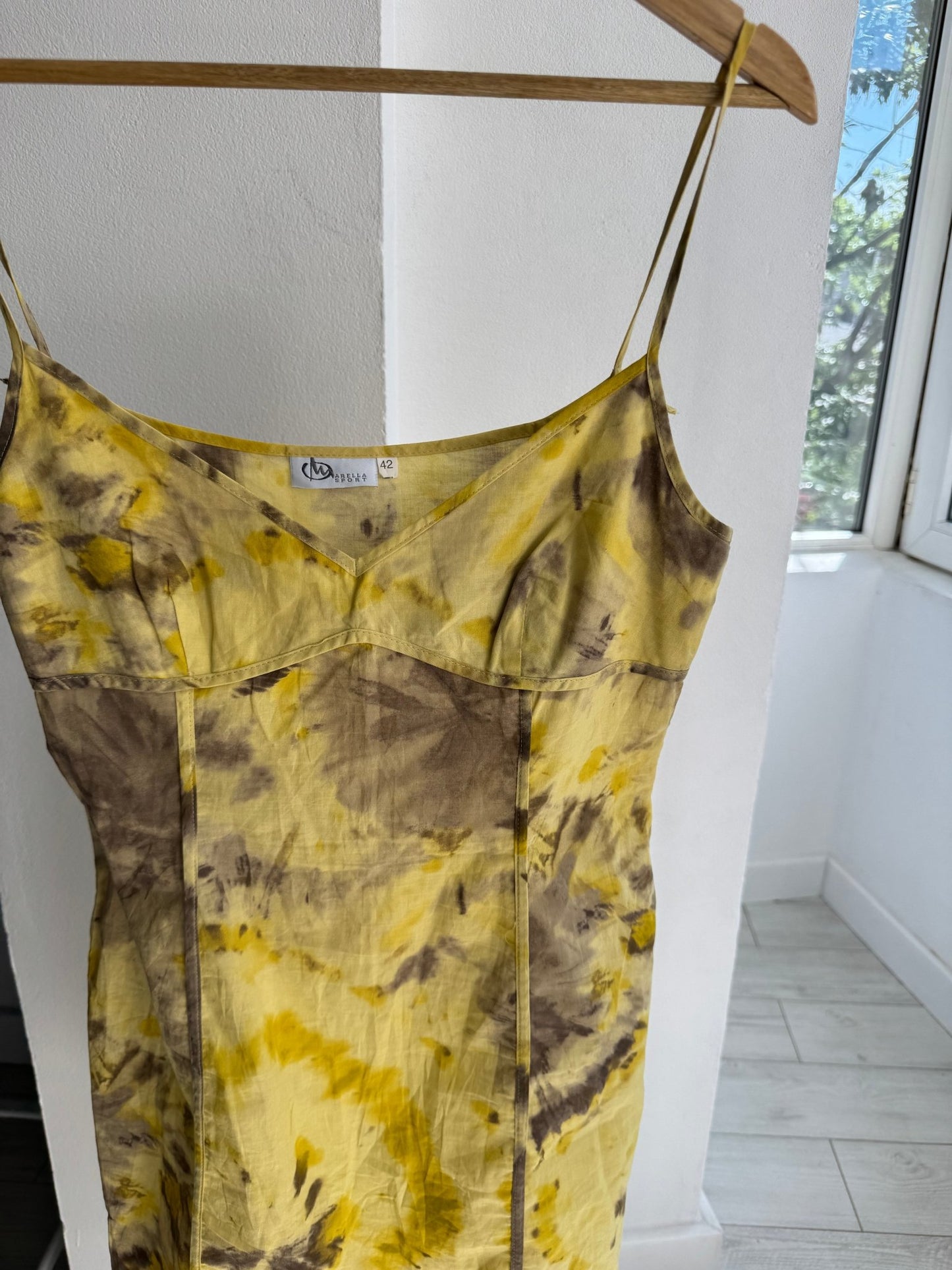 💛 Rochie / Top Vintage Marella Yellow Printed – EU 36 - anbracaminte
