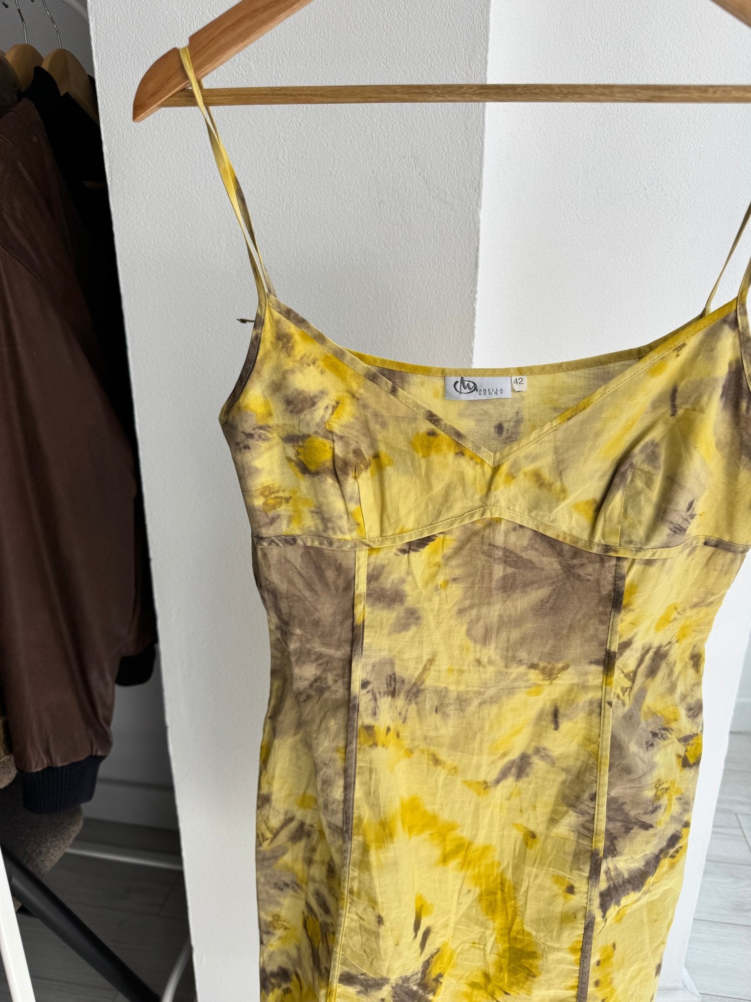 💛 Rochie / Top Vintage Marella Yellow Printed – EU 36 - anbracaminte