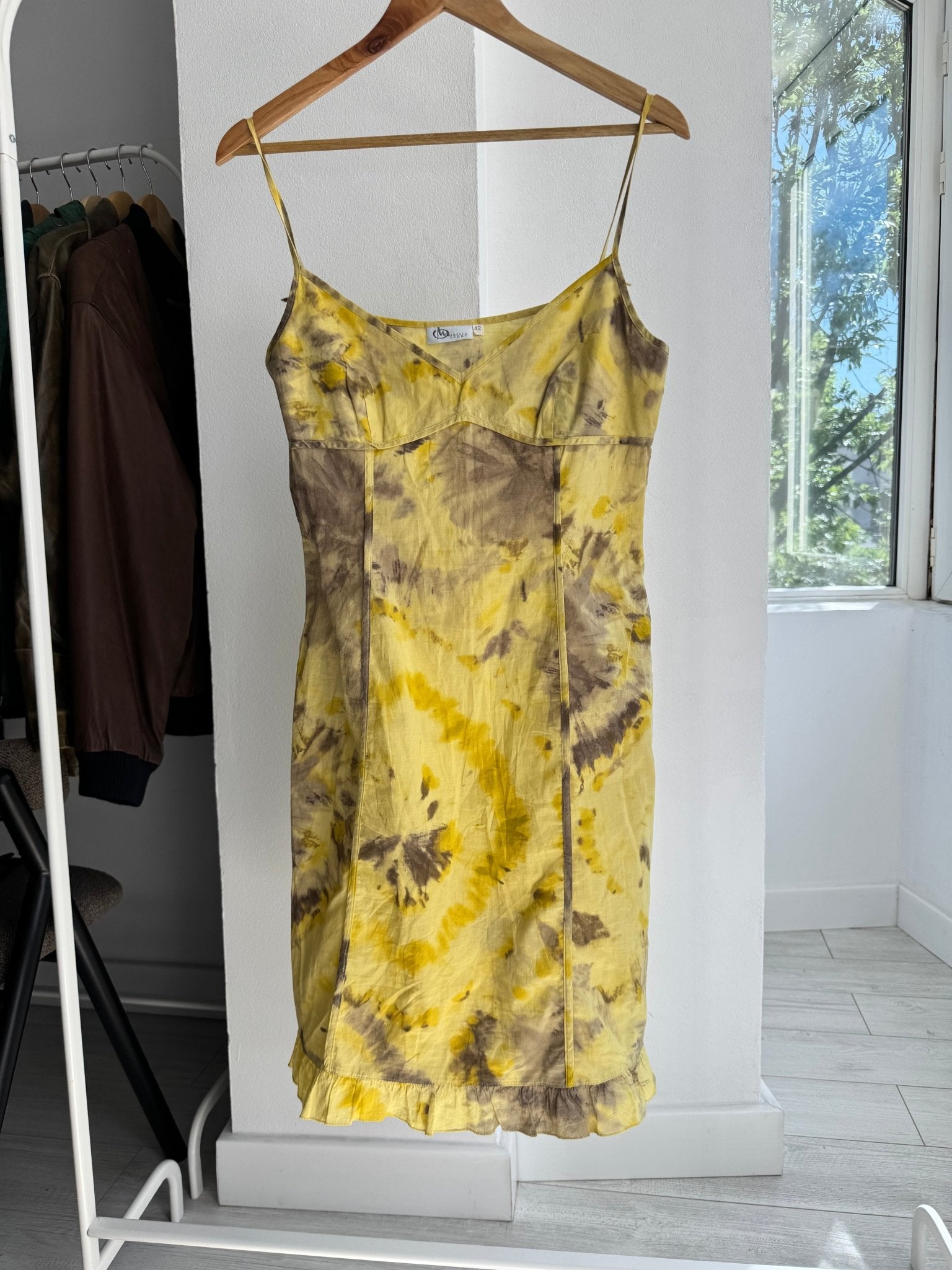 💛 Rochie / Top Vintage Marella Yellow Printed – EU 36 - anbracaminte