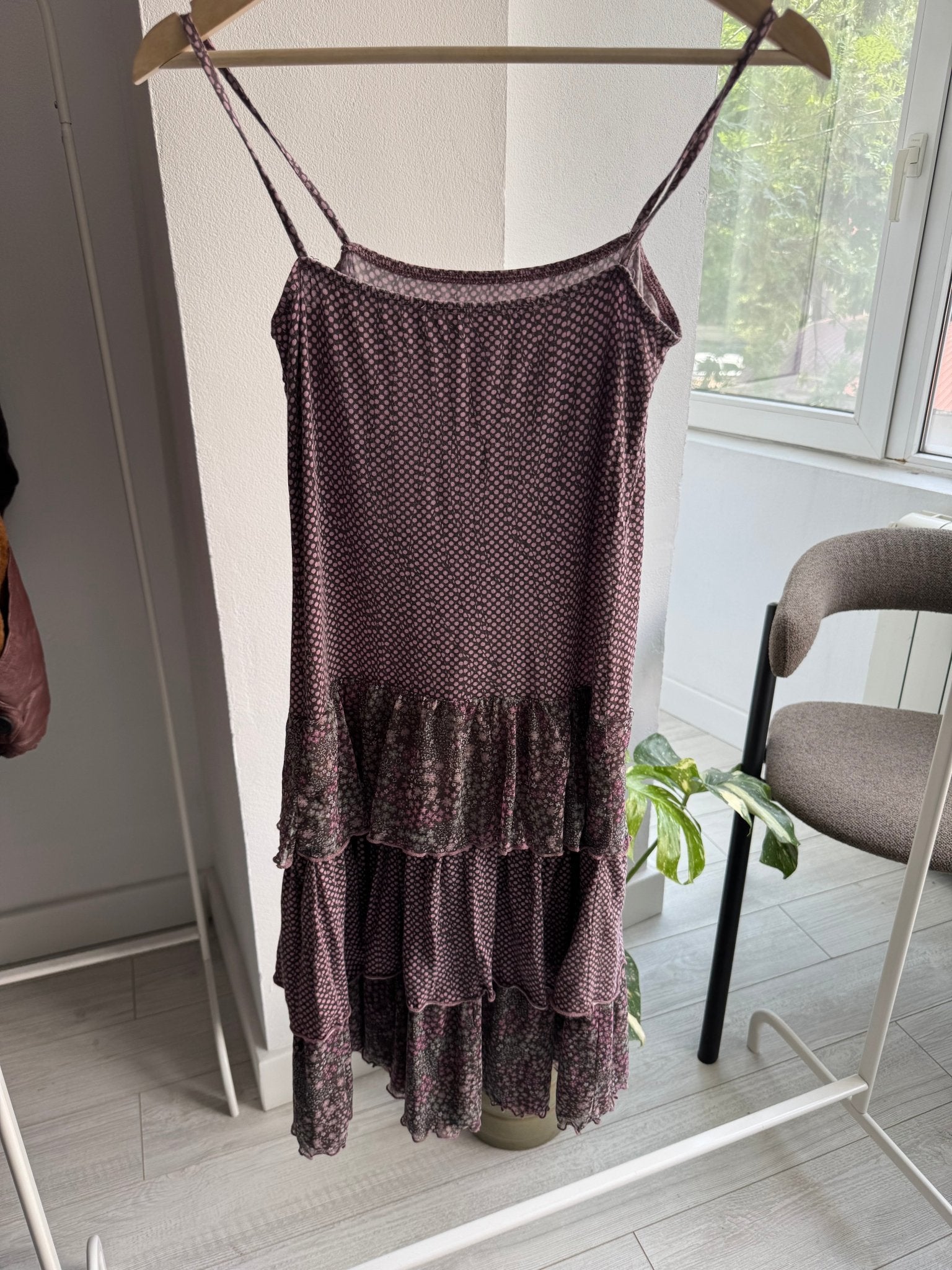 🌺 Rochie Y2K Mesh Floral Sun Dress – XS/S Damă – Made in Italy - anbracaminte