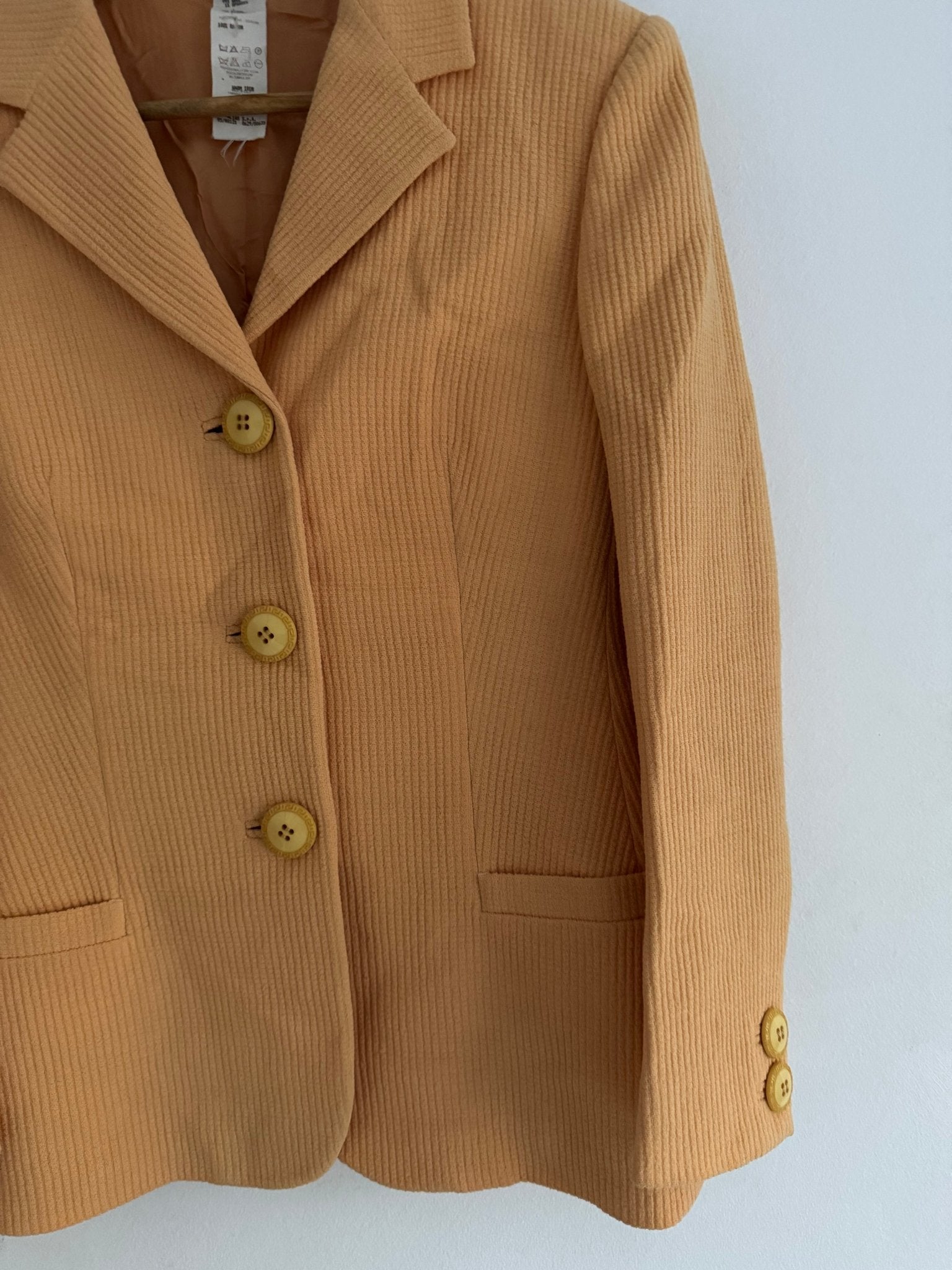 🐍 Sacou Gianni Versace Couture 1995 – Portocaliu Deschis – XS/S Femei - anbracaminte