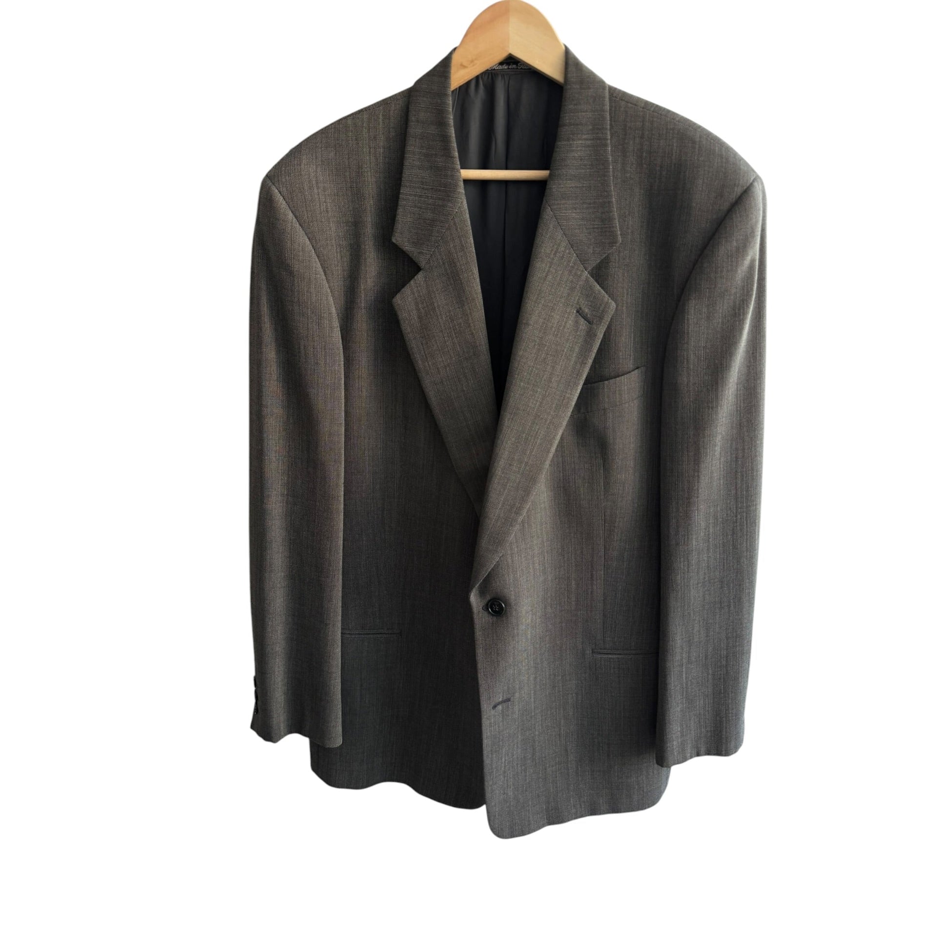 👔 Sacou Vintage Armani Gri din Lână Virgină – EU 52 (XL Bărbați) – Made in Italy - anbracaminte