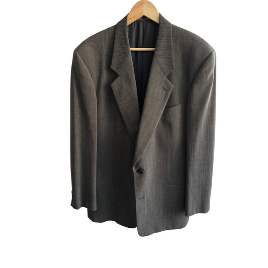 👔 Sacou Vintage Armani Gri din Lână Virgină – EU 52 (XL Bărbați) – Made in Italy - anbracaminte