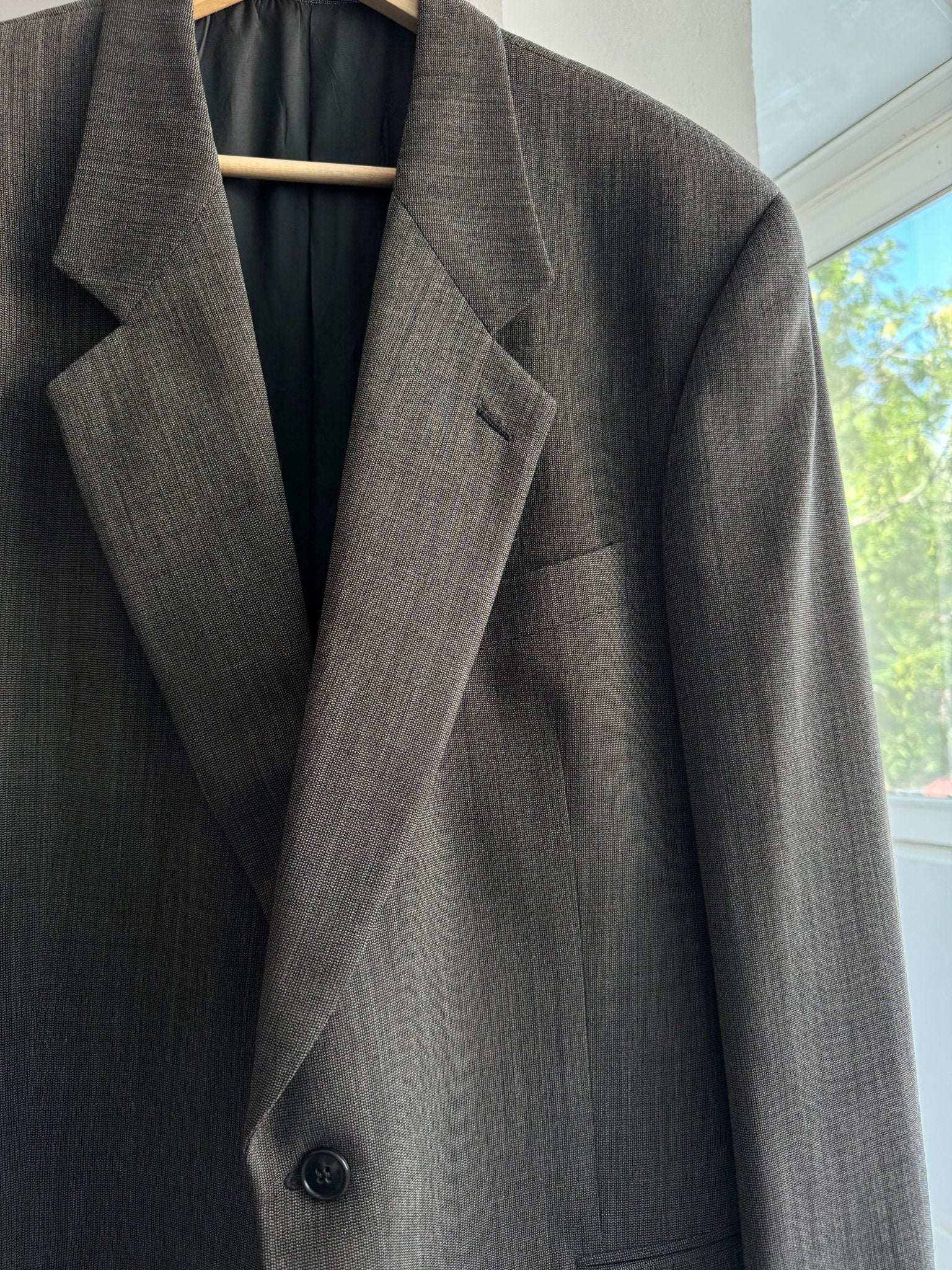 👔 Sacou Vintage Armani Gri din Lână Virgină – EU 52 (XL Bărbați) – Made in Italy - anbracaminte