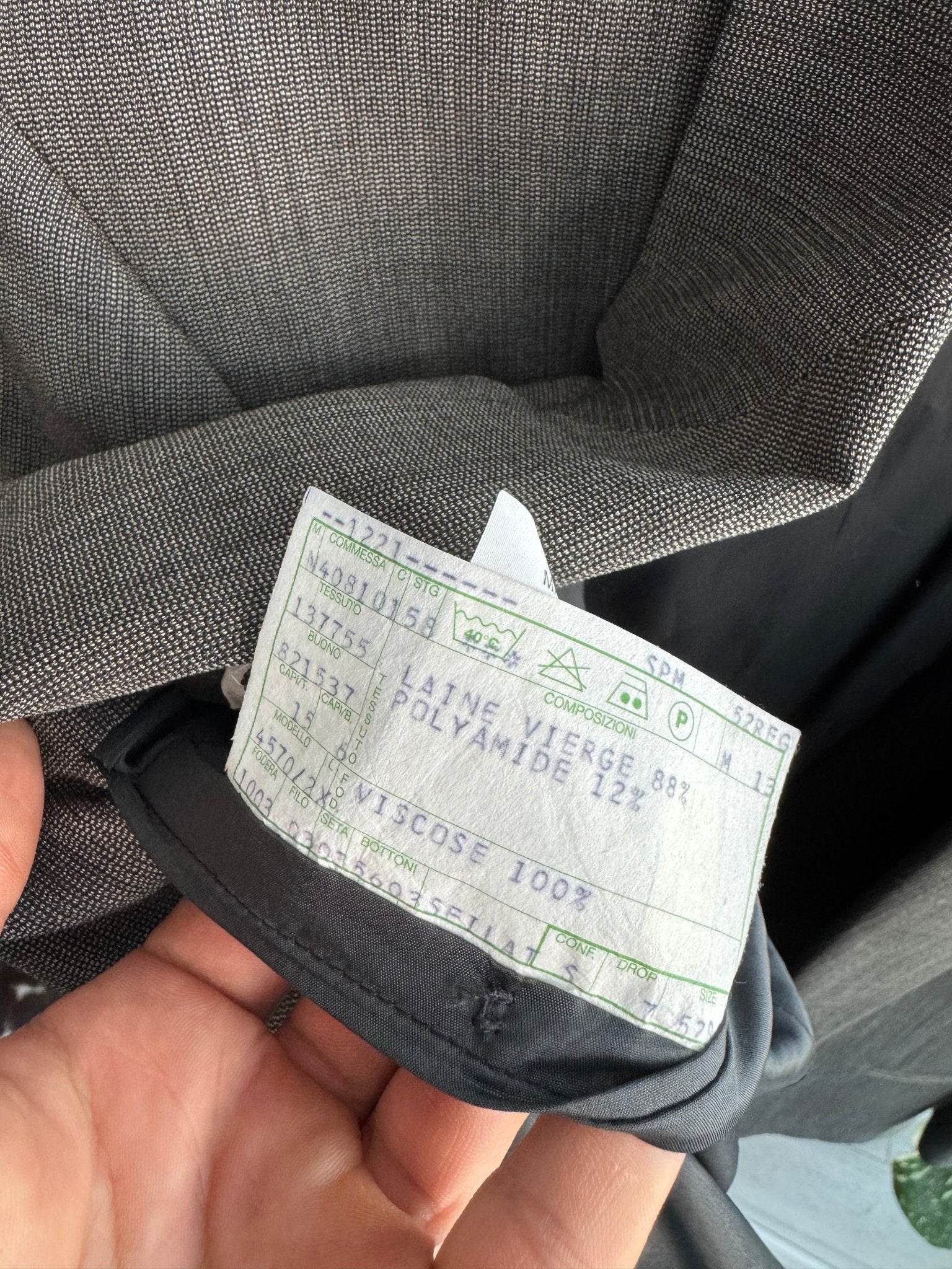 👔 Sacou Vintage Armani Gri din Lână Virgină – EU 52 (XL Bărbați) – Made in Italy - anbracaminte