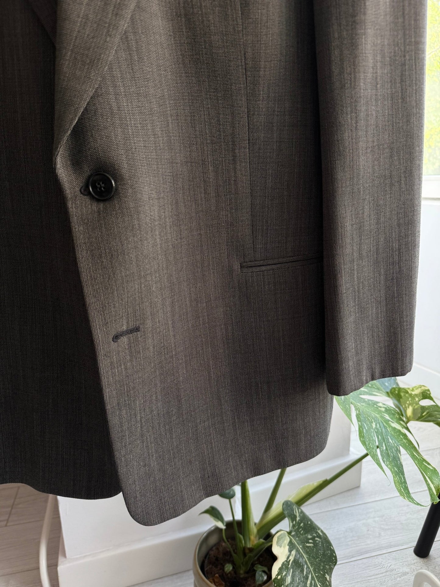 👔 Sacou Vintage Armani Gri din Lână Virgină – EU 52 (XL Bărbați) – Made in Italy - anbracaminte