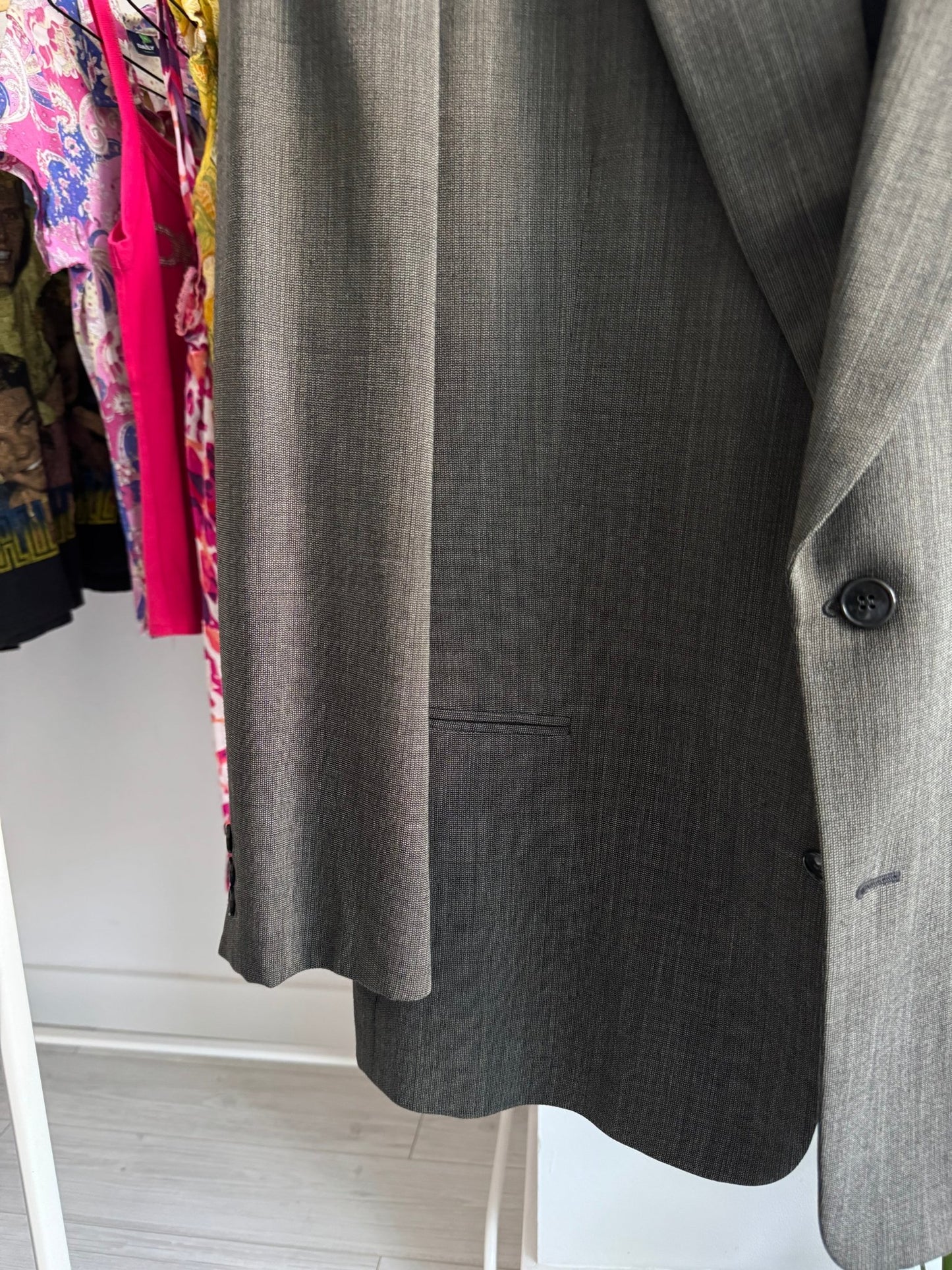👔 Sacou Vintage Armani Gri din Lână Virgină – EU 52 (XL Bărbați) – Made in Italy - anbracaminte