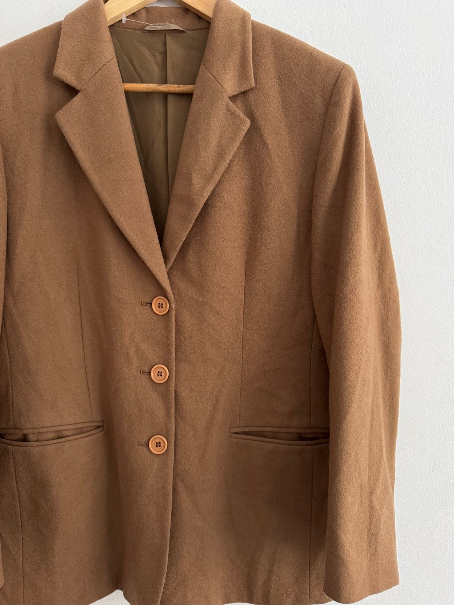 🐪 Sacou Vintage Camel din Lână Virgină & Cașmir – EU 38 (S/M Damă) - anbracaminte
