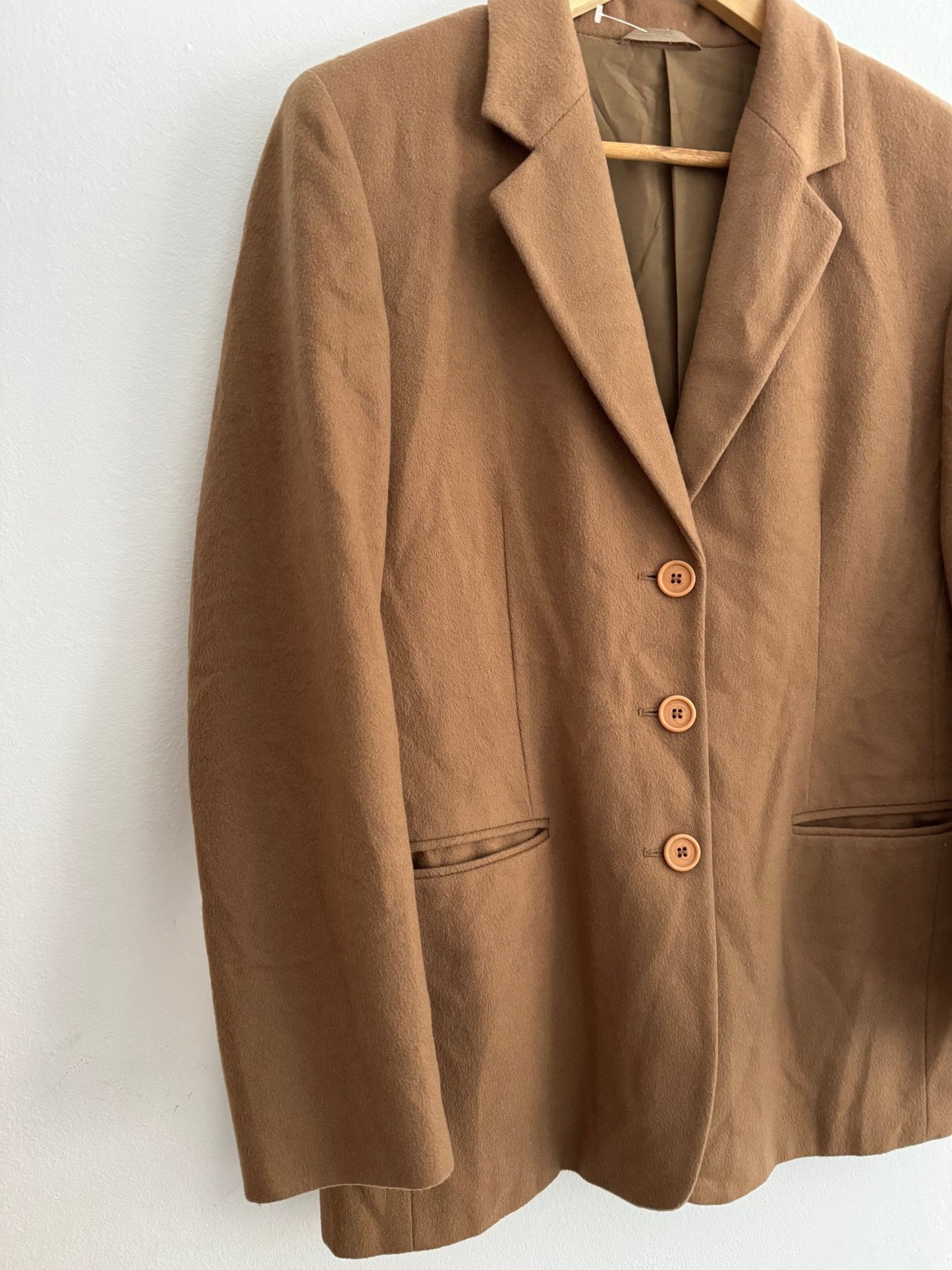 🐪 Sacou Vintage Camel din Lână Virgină & Cașmir – EU 38 (S/M Damă) - anbracaminte