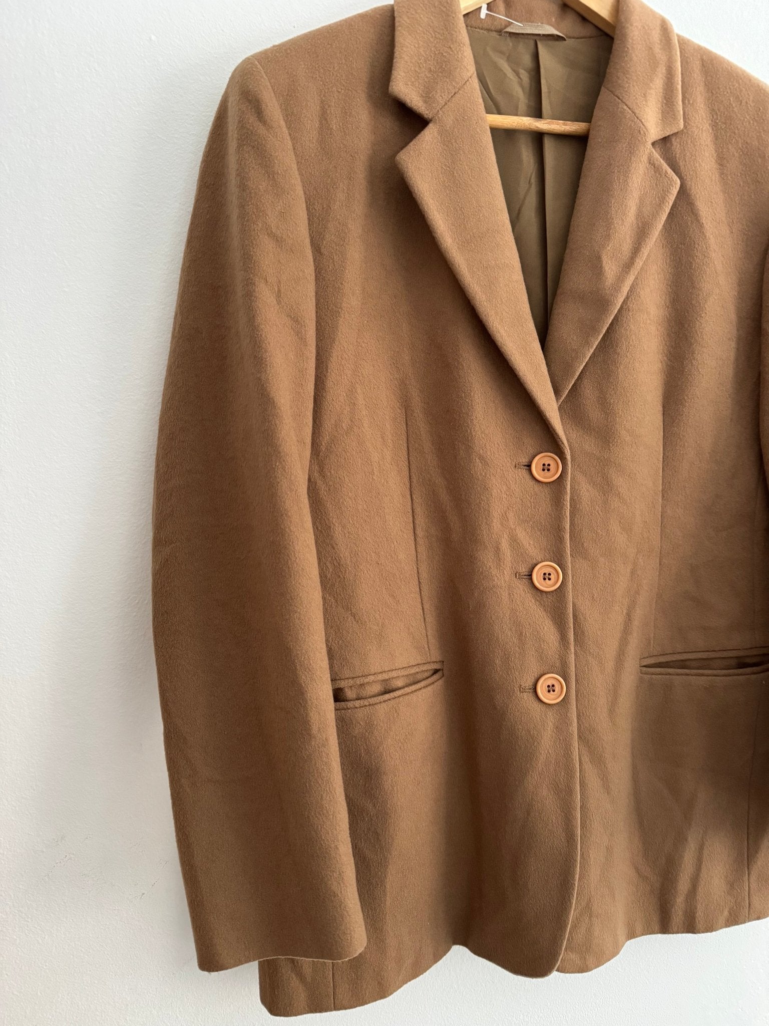 🐪 Sacou Vintage Camel din Lână Virgină & Cașmir – EU 38 (S/M Damă) - anbracaminte