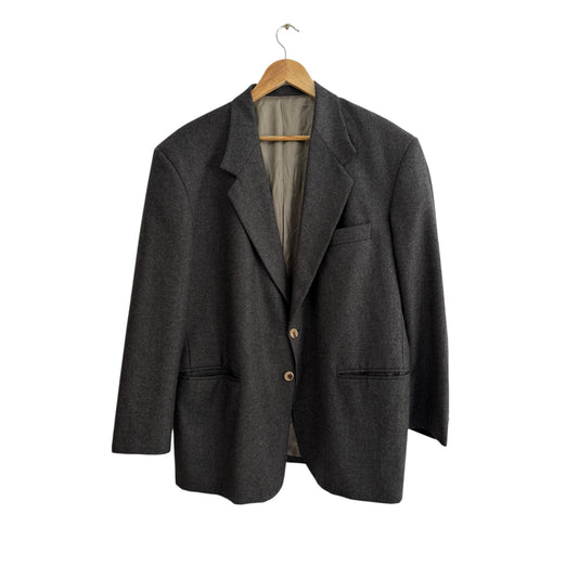 🧥 Sacou Vintage Gri din Lână Virgină – EU 52 (XL Bărbați) - anbracaminte
