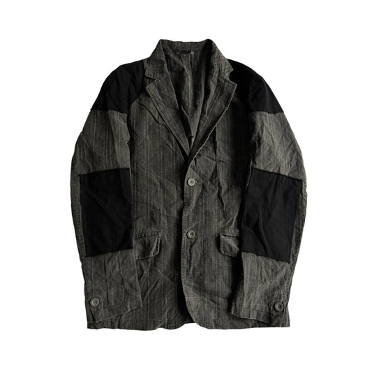 🧥 Sacou Vintage Patchwork Gri din Bumbac – Mărime S Bărbați - anbracaminte