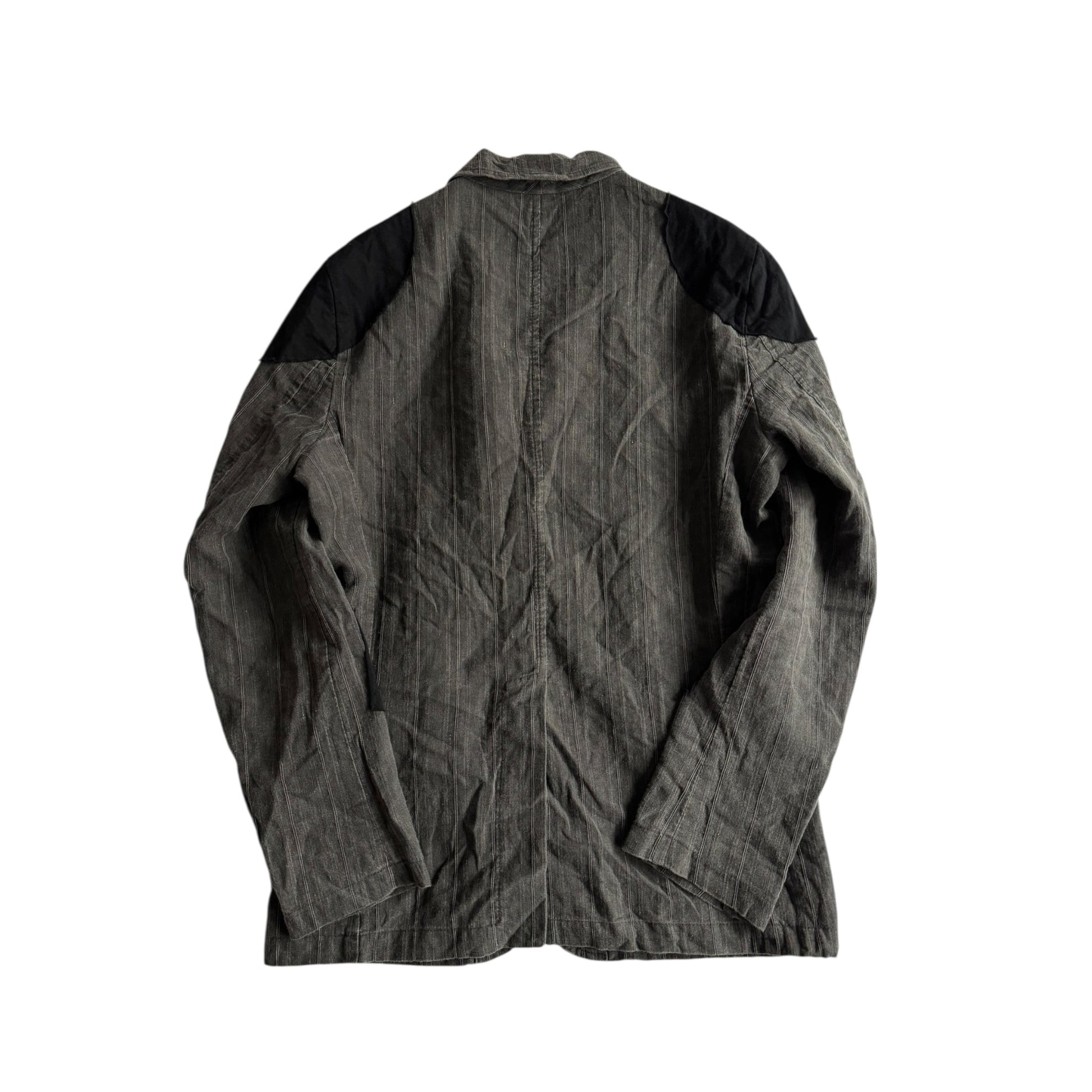 🧥 Sacou Vintage Patchwork Gri din Bumbac – Mărime S Bărbați - anbracaminte