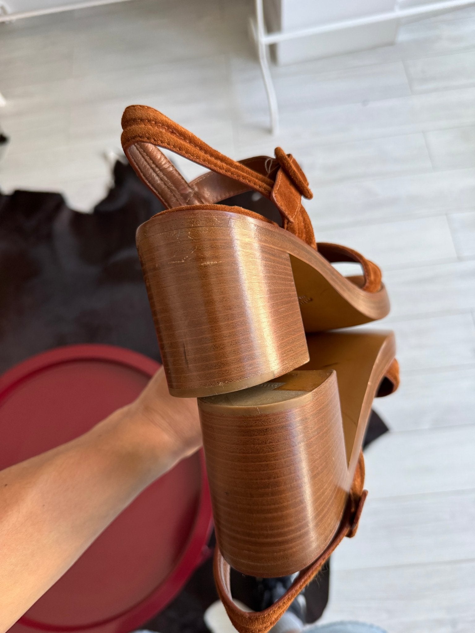👡 Sandale Miu Miu din Suede Maro – EU 38 – Made in Italy - anbracaminte