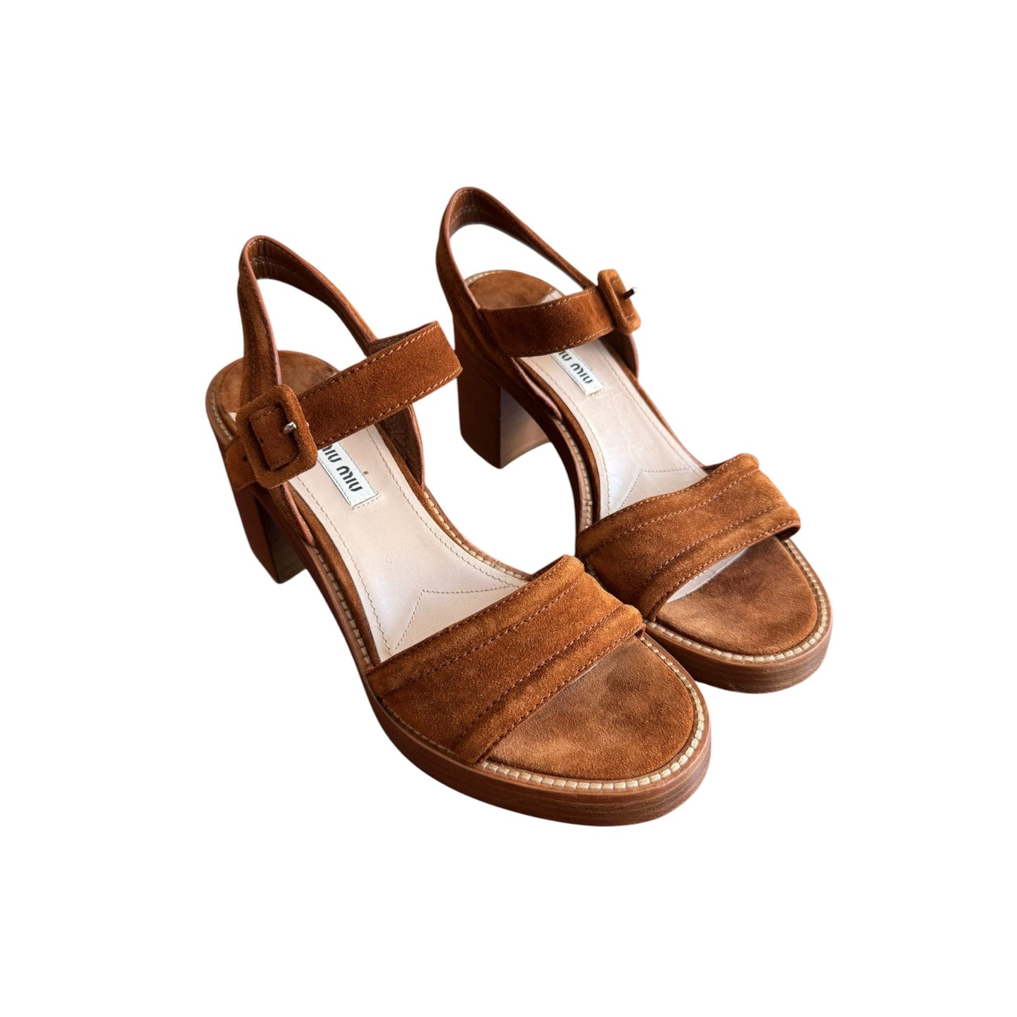 👡 Sandale Miu Miu din Suede Maro – EU 38 – Made in Italy - anbracaminte
