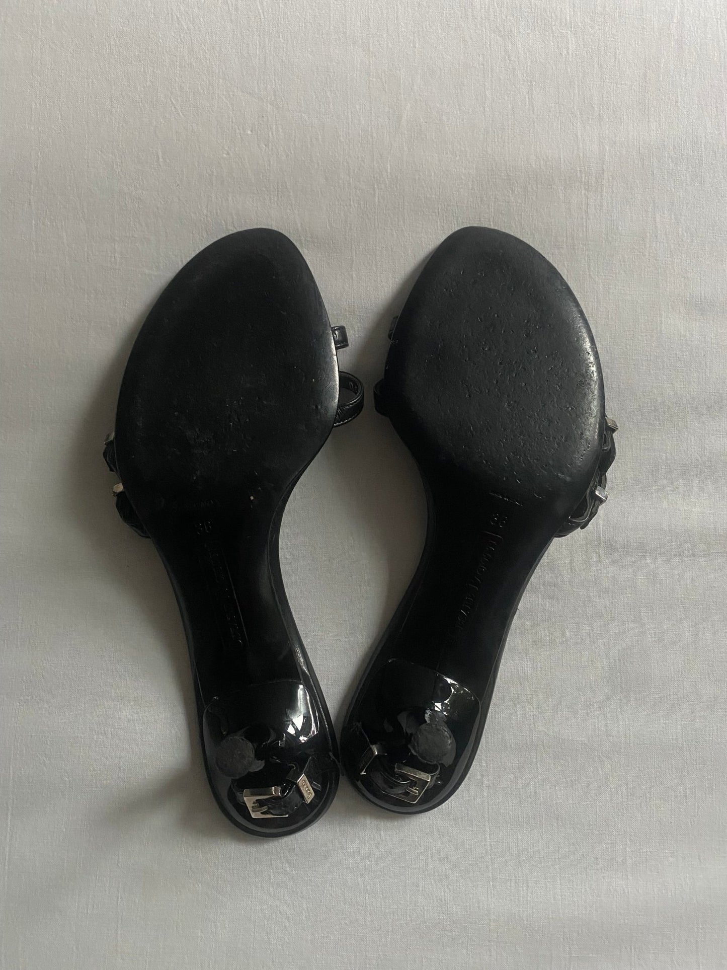 Sandale Y2K Cesare Paciotti din Piele Neagră – Made in Italy 👡🖤 - anbracaminte