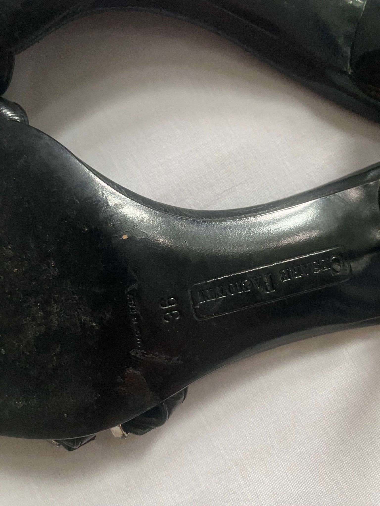 Sandale Y2K Cesare Paciotti din Piele Neagră – Made in Italy 👡🖤 - anbracaminte