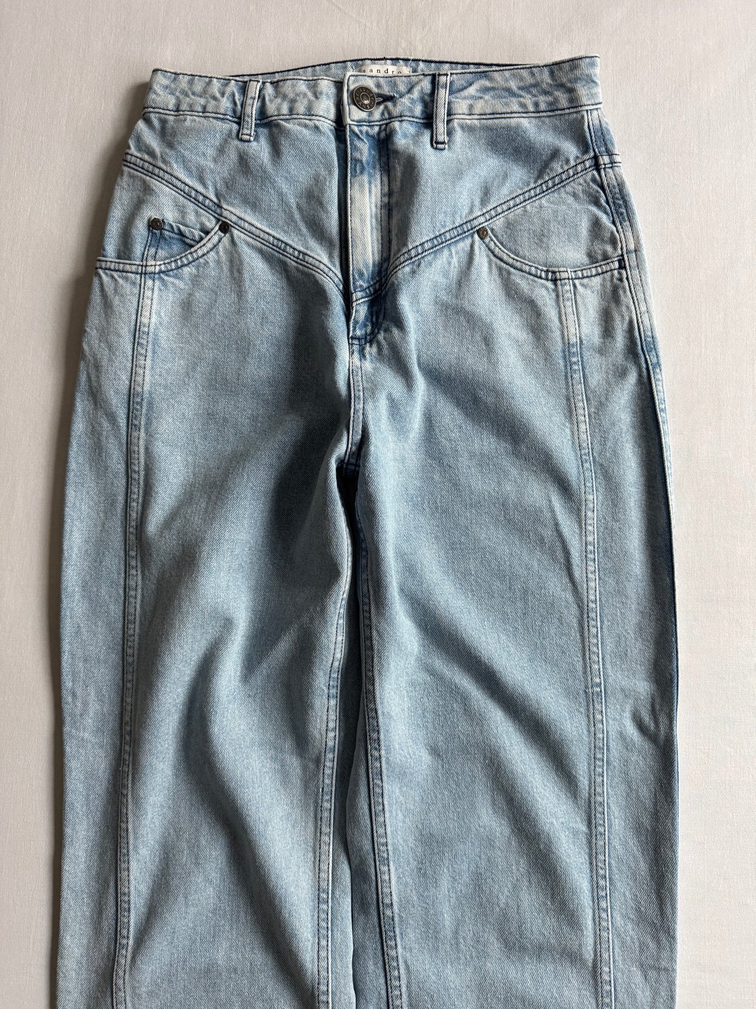 👖 Sandro Paris Light Wash Relaxed Fit / Baggy Jeans – Mărime 40 femei - anbracaminte