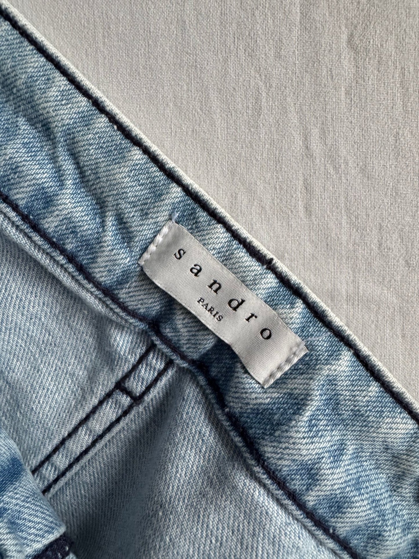👖 Sandro Paris Light Wash Relaxed Fit / Baggy Jeans – Mărime 40 femei - anbracaminte