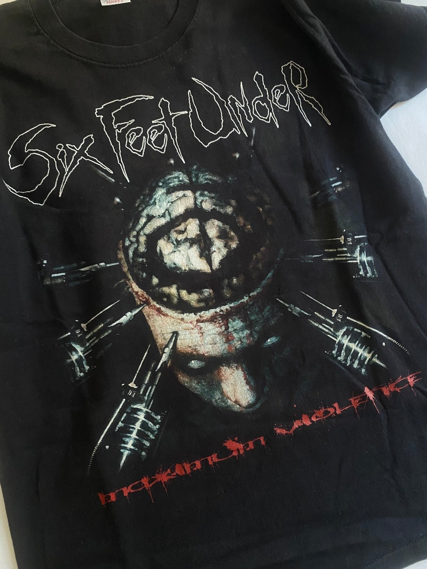 Six Feet Under Maximum Violence Album Band Tee - anbracaminte