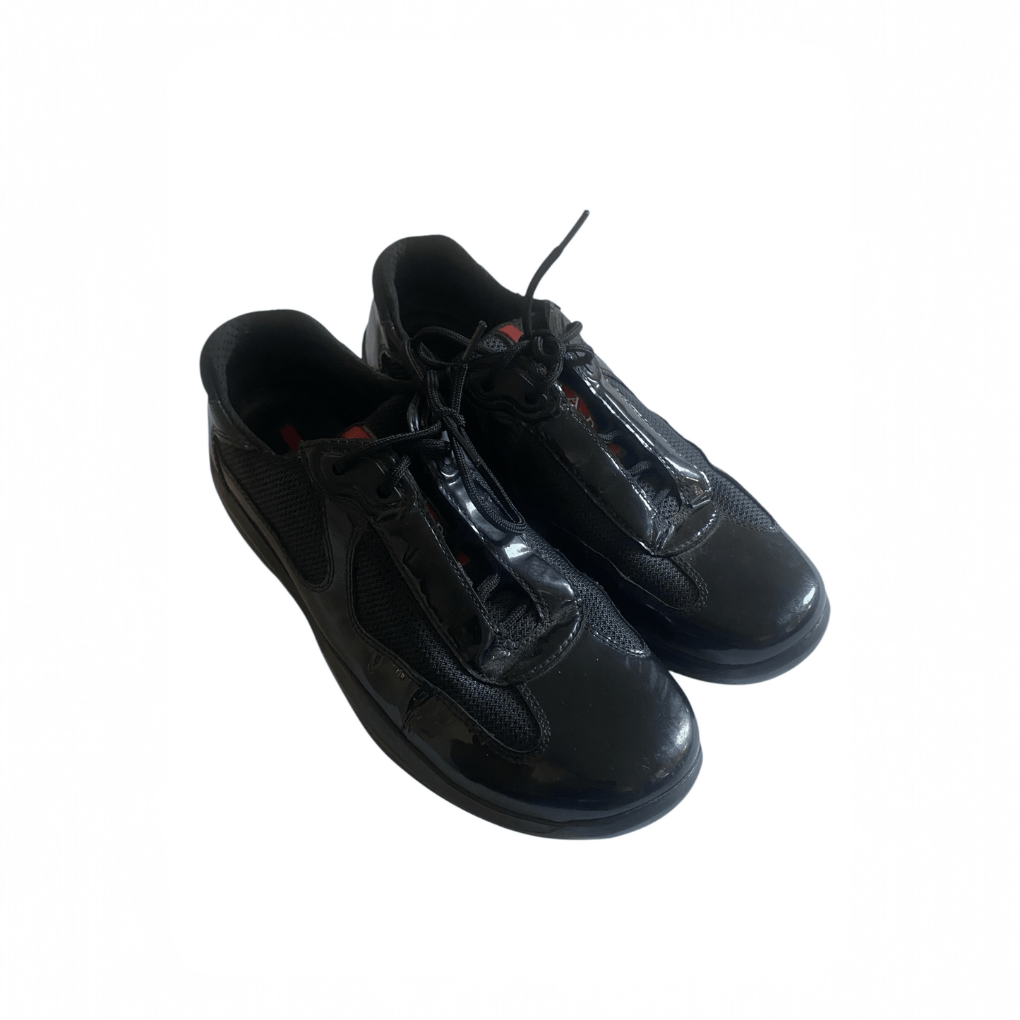 ⛵️ Sneakers Vintage Prada – America’s Cup – Piele Lăcuită Neagră – Mărime 37 - anbracaminte