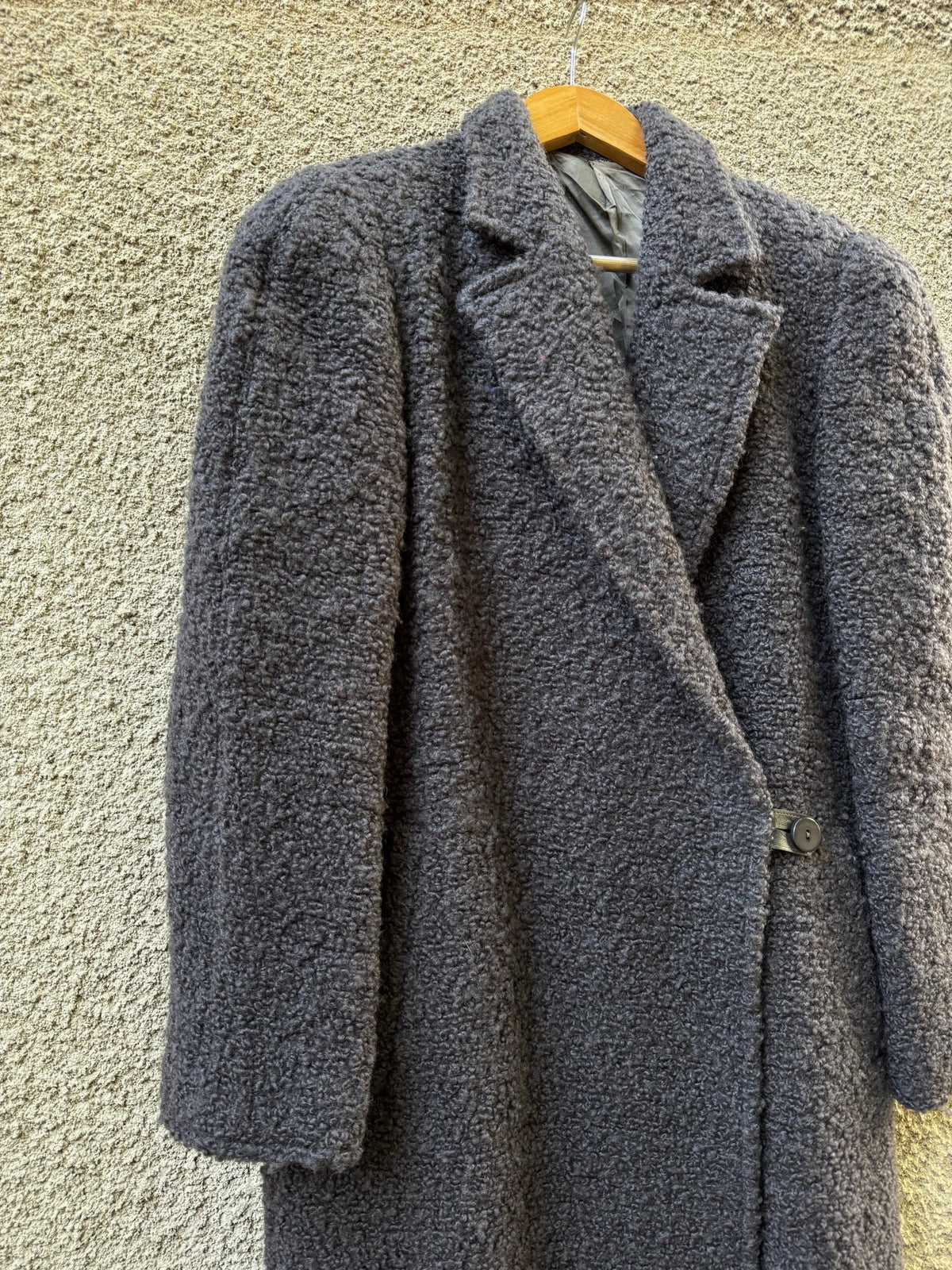 Sportmax Palton Lână Gri Vintage Femei | Teddy | M/L (40) - anbracaminte
