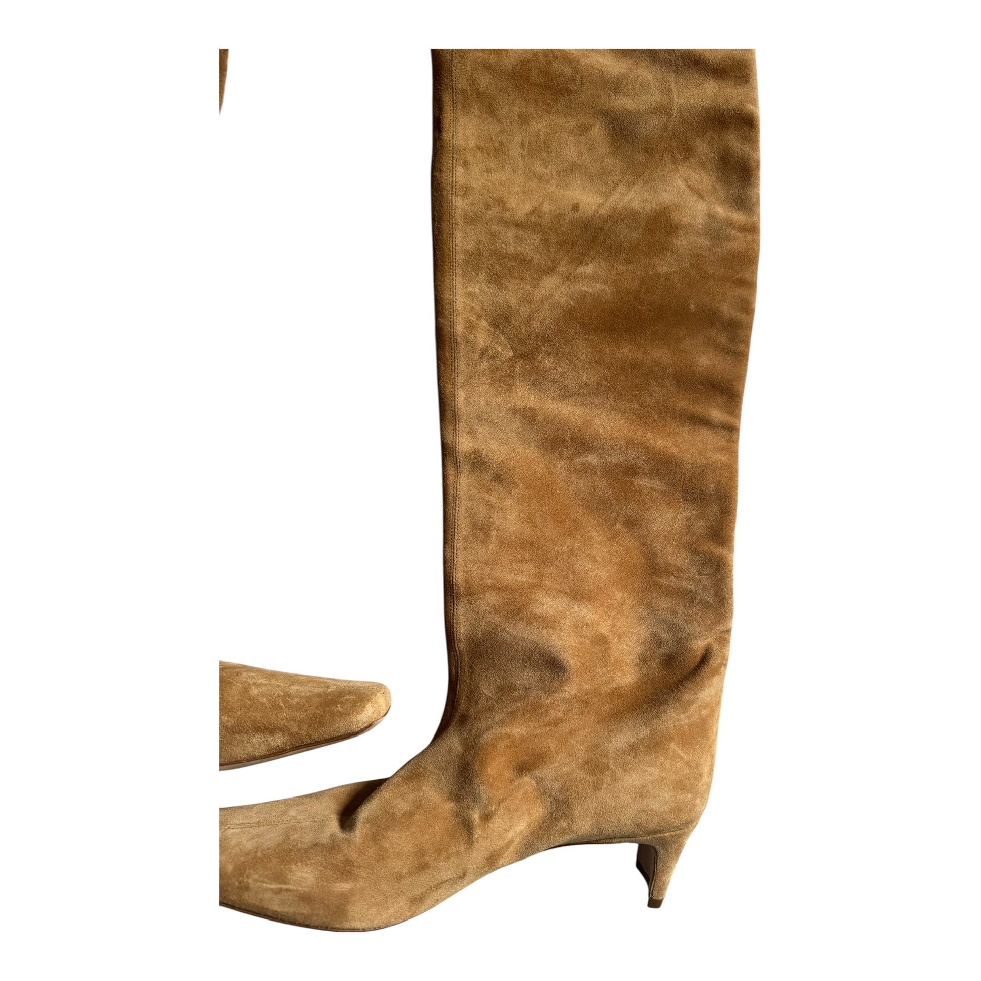 👢 Staud Wally Suede Knee - High Tan Boots – Size 39 – Made in Portugal - anbracaminte