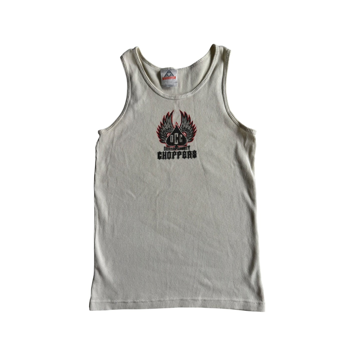 🏍️ Tank Top Y2K Damă Orange County Choppers Alb – aprox. S / M - anbracaminte