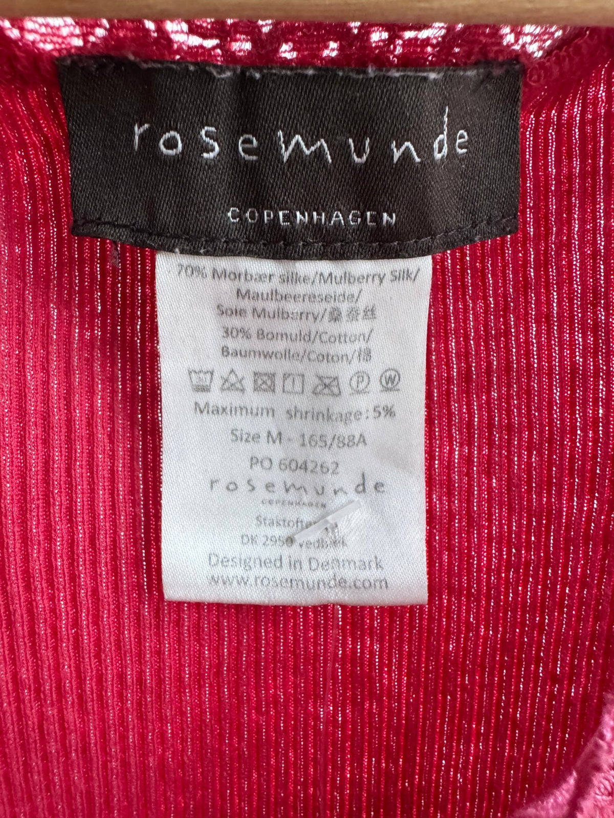 ☀️ Top Cami Mătase Roșu Rosemunde Copenhagen | Mătase Mulberry şi Bumbac – M Damă - anbracaminte