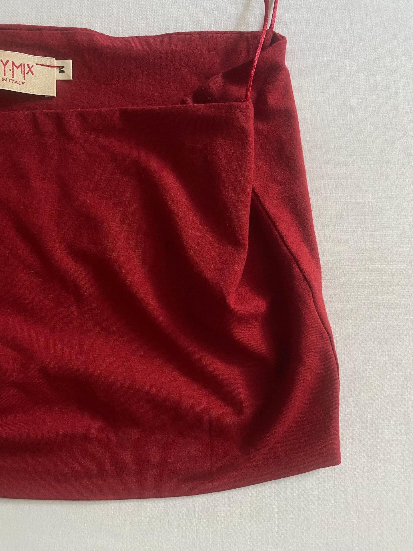 🍷 Top Cropped Y2K Burgundy din Vâscoză – Femei M – Made in Italy - anbracaminte