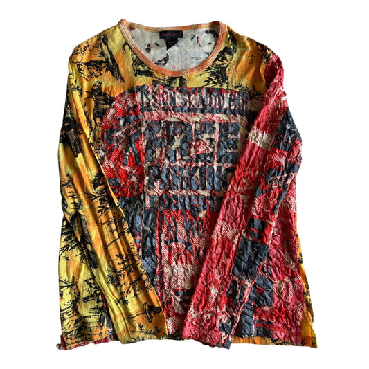 Top Graphic Texturat Custo Barcelona Y2K | Made in Spain | M Damă (2) - anbracaminte