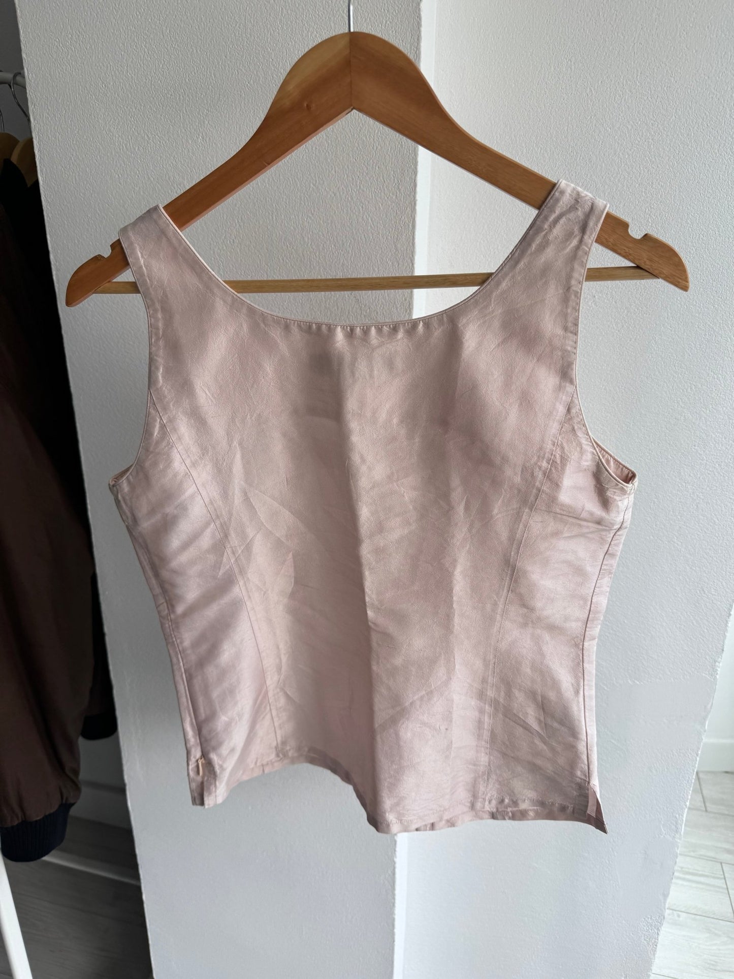 💗 Top Vintage Bluenauta Pale Pink din Matase – IT 42 (M) - anbracaminte