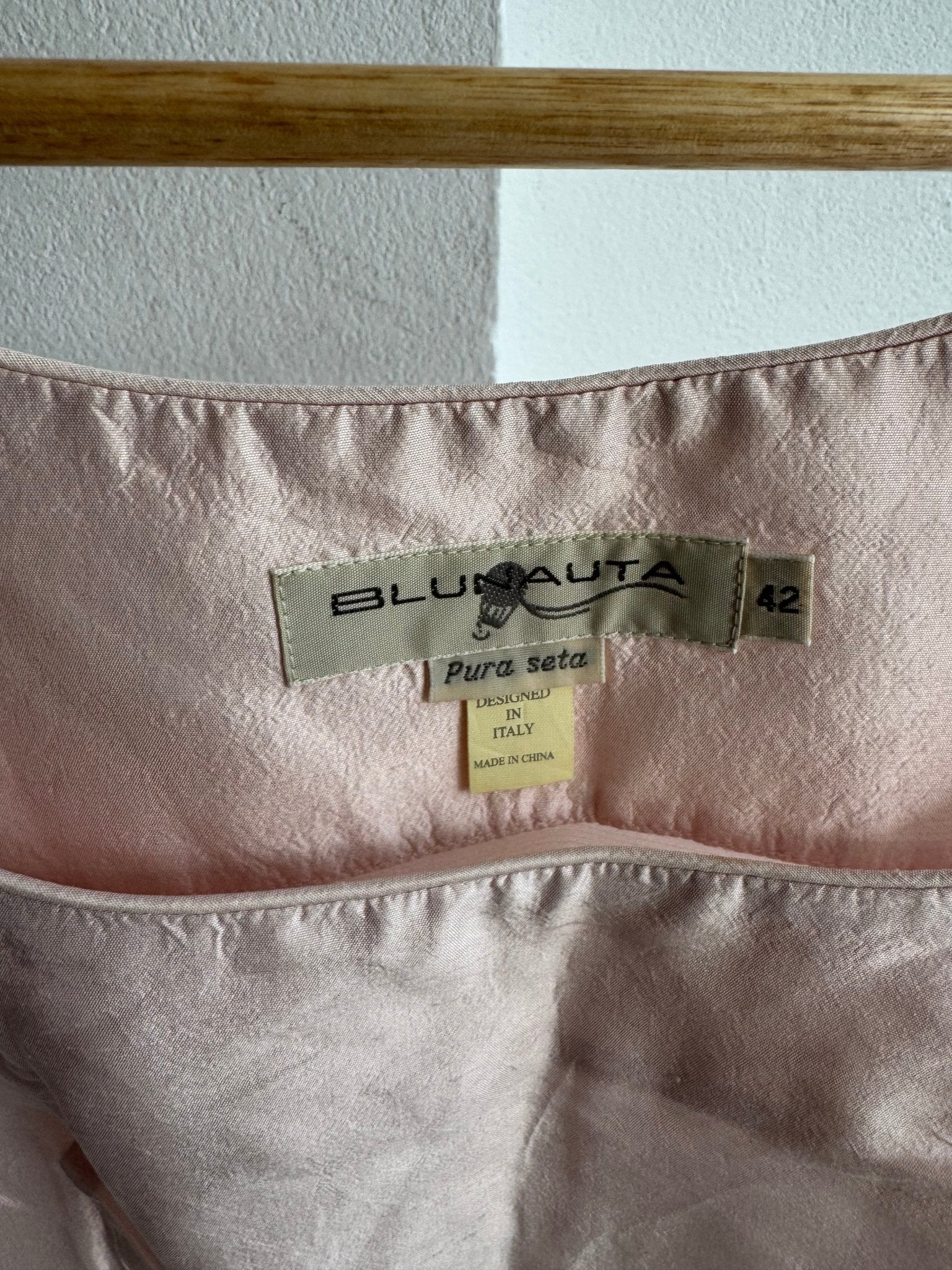 💗 Top Vintage Bluenauta Pale Pink din Matase – IT 42 (M) - anbracaminte