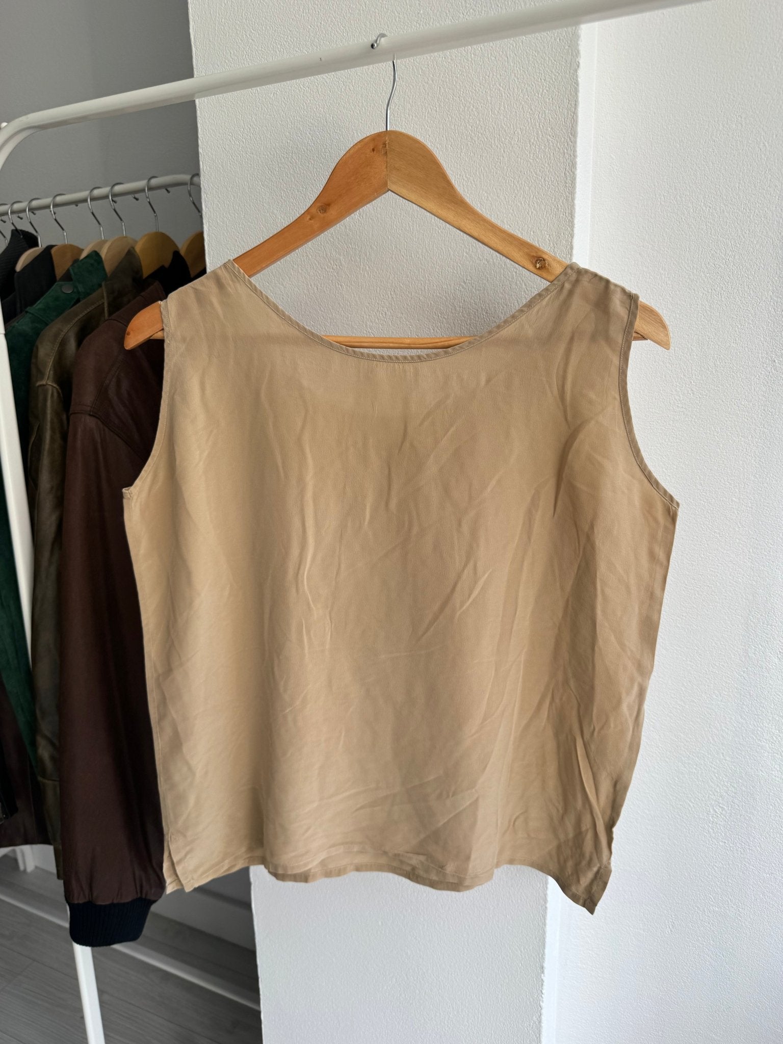 🍨 ✨ Top Vintage Damă Crem din Mătase – M/L Damă - anbracaminte
