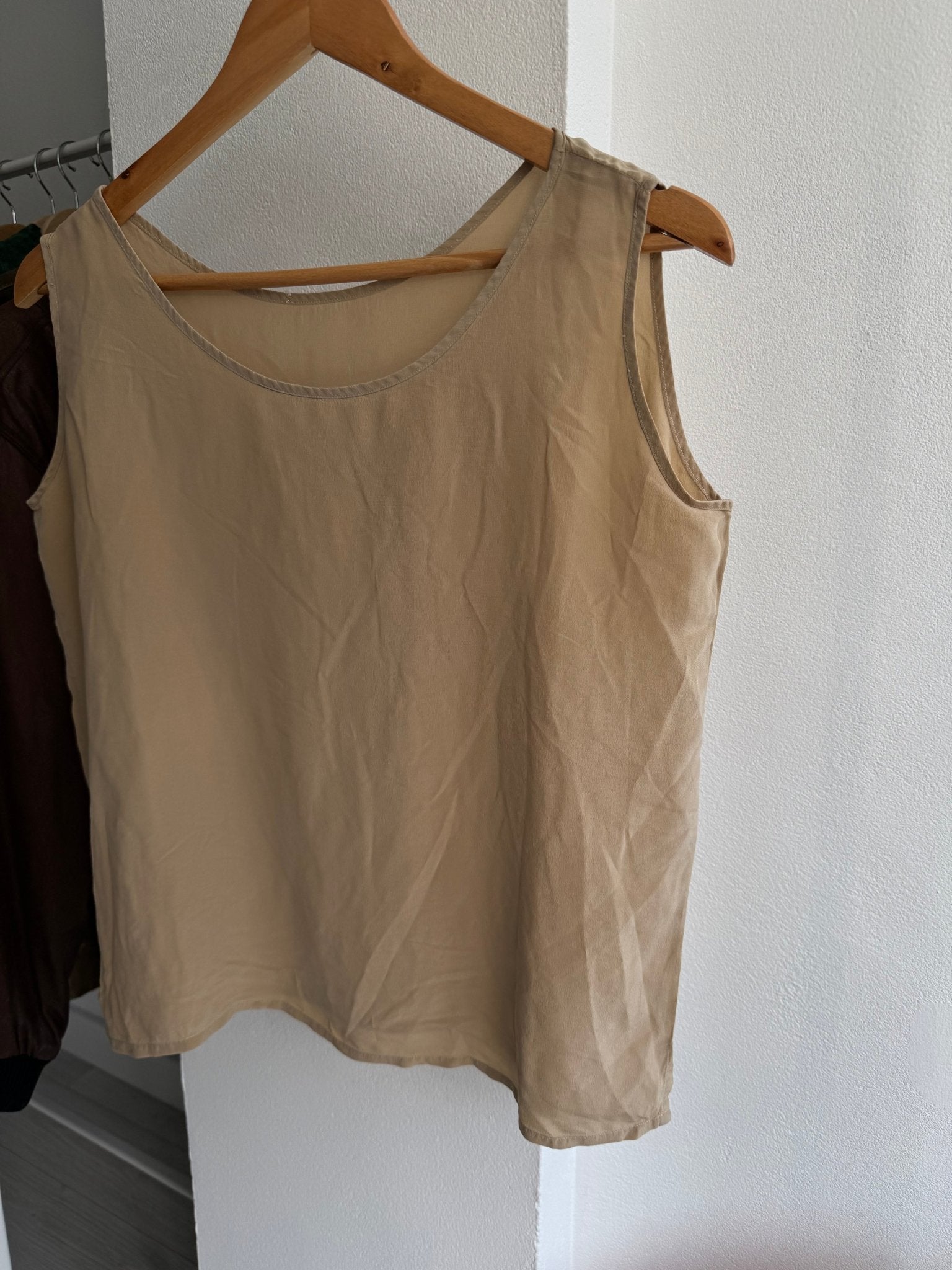 🍨 ✨ Top Vintage Damă Crem din Mătase – M/L Damă - anbracaminte