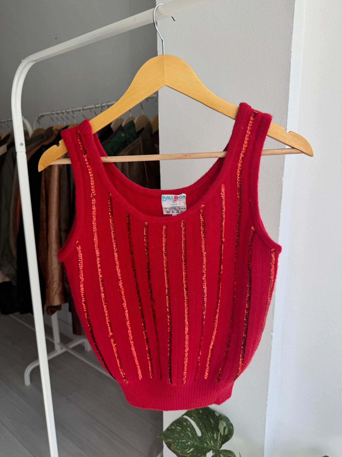 🍒 Top Vintage Damă din Lână & Angora cu Paiete – L – Made in Italy - anbracaminte