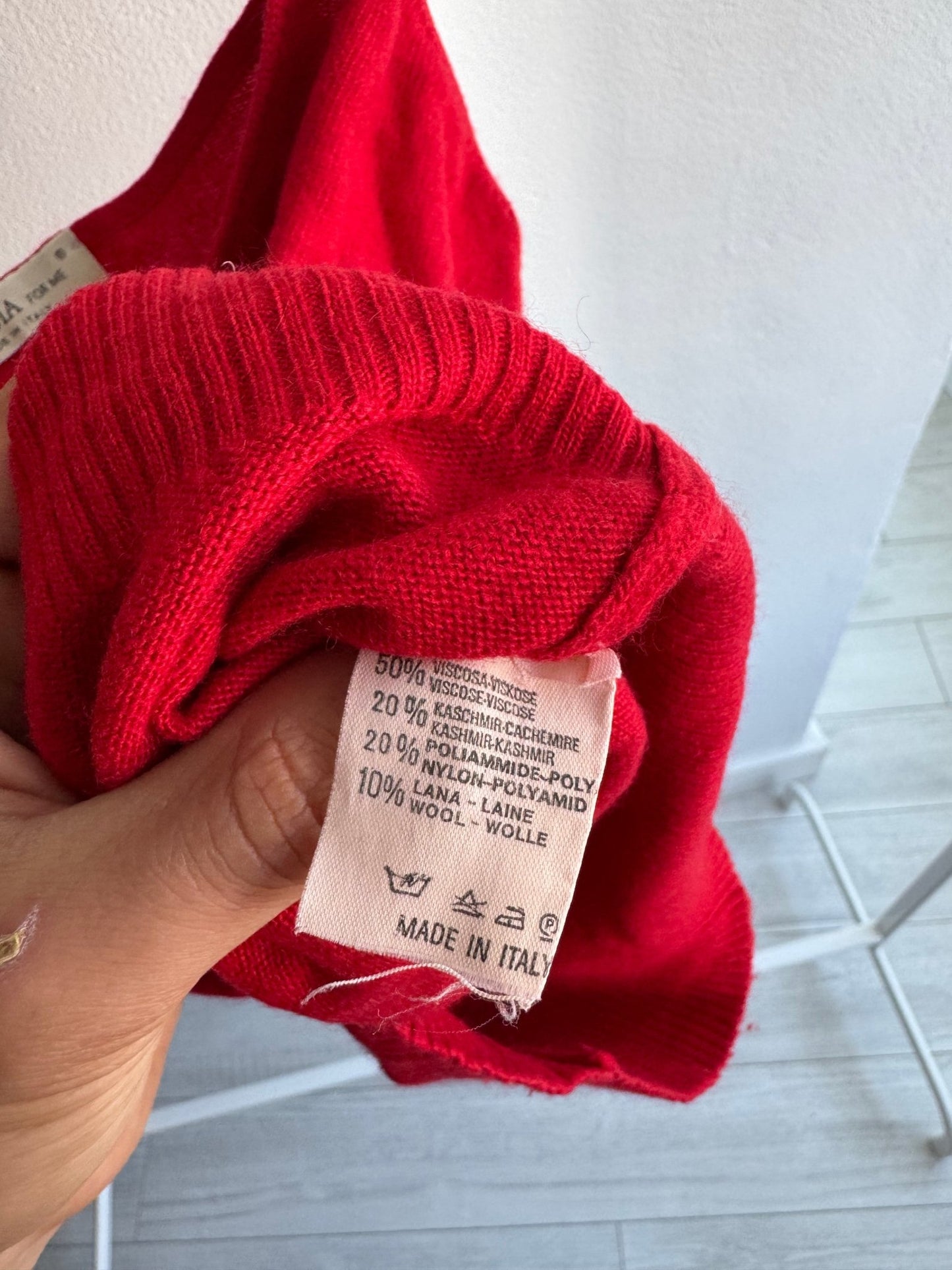 🍒 Top Vintage Damă Roșu Knitted – XS/S – Made in Italy - anbracaminte