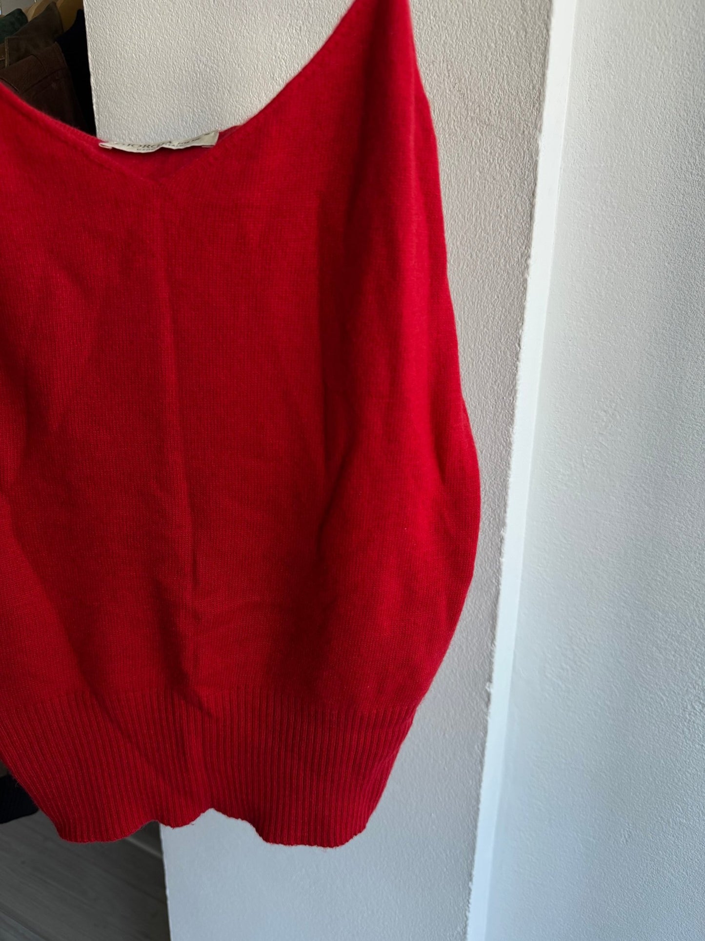 🍒 Top Vintage Damă Roșu Knitted – XS/S – Made in Italy - anbracaminte