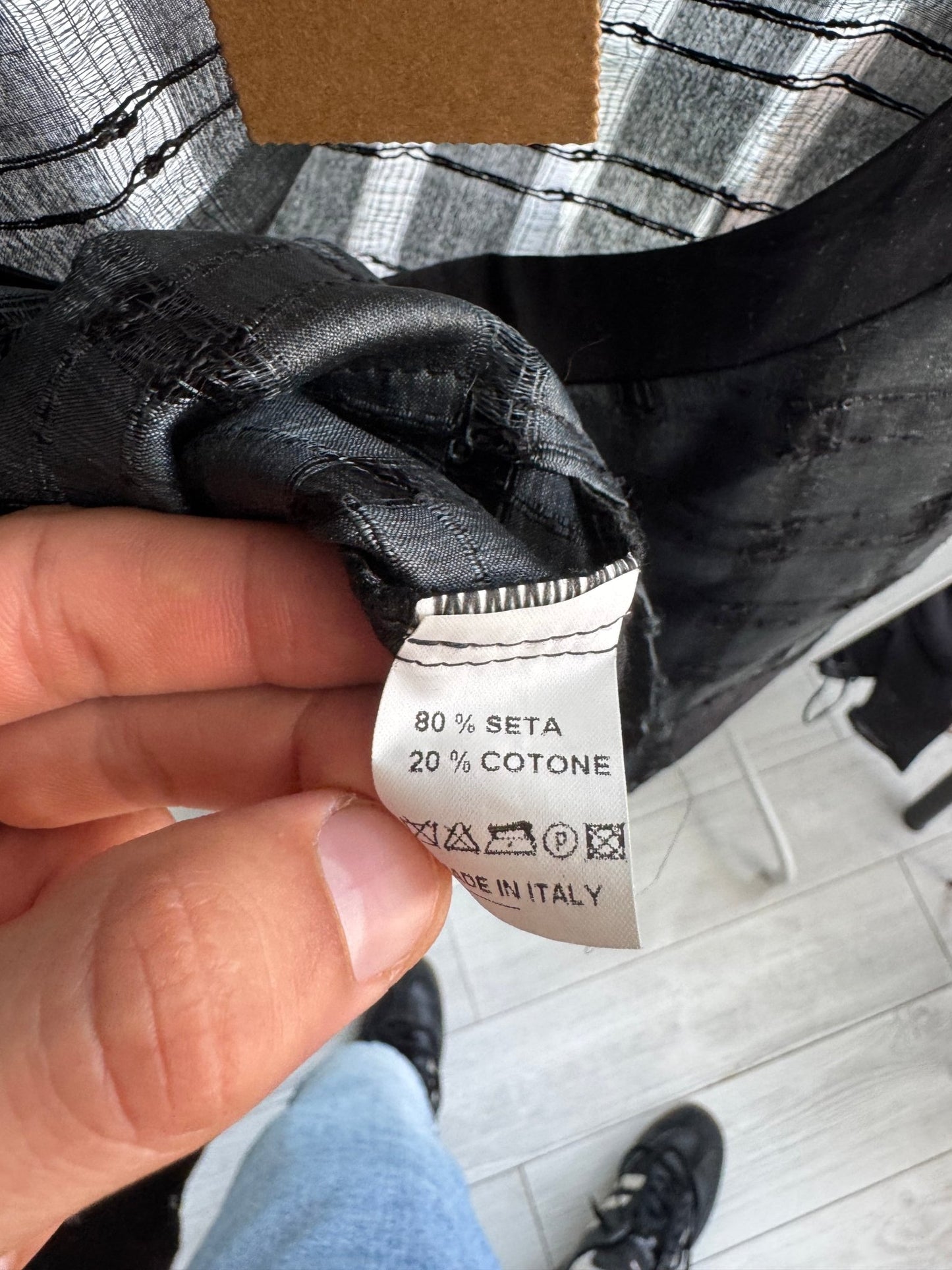 ✨ Top Vintage din Mătase & Bumbac cu Finish Distressed – S Damă – Made in Italy - anbracaminte