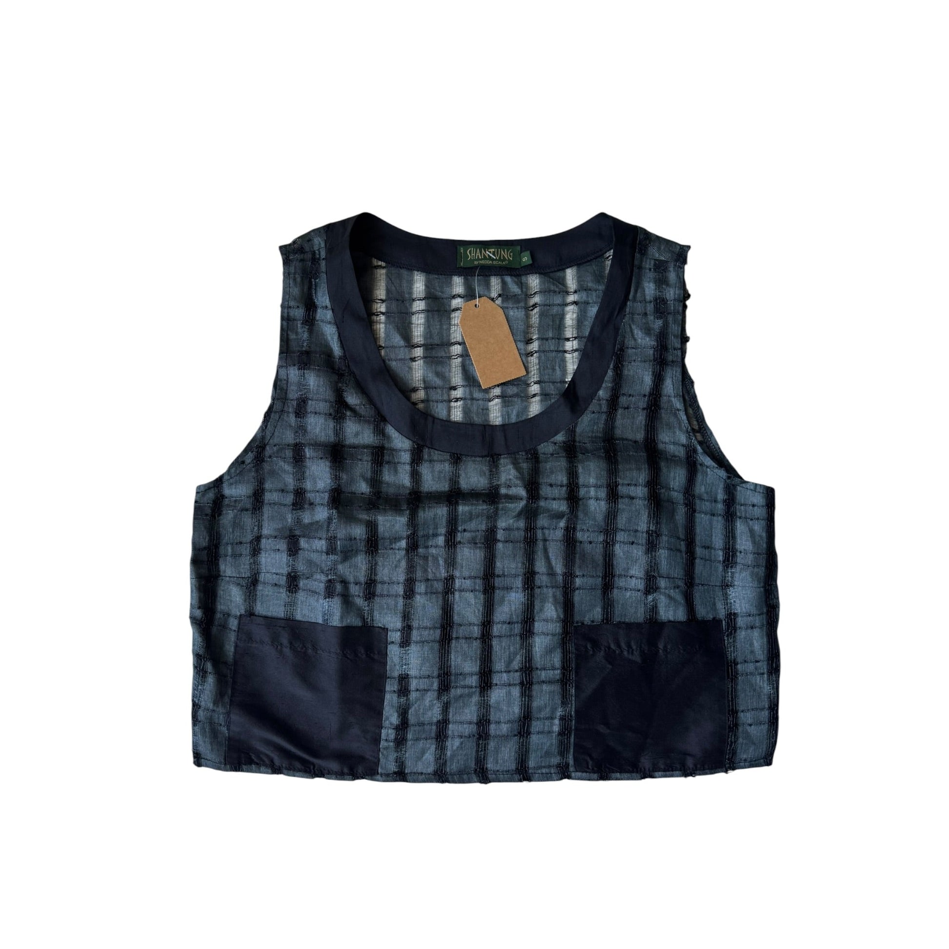 ✨ Top Vintage din Mătase & Bumbac cu Finish Distressed – S Damă – Made in Italy - anbracaminte