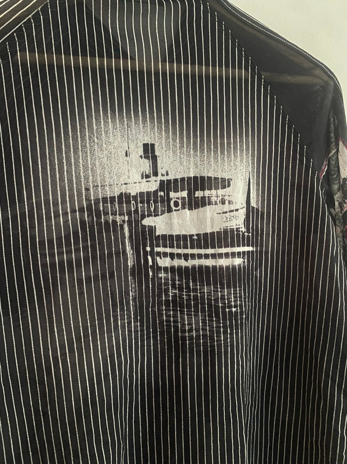 Top Vintage Y2K cu Mâneci Lungi și Fermoar – Mesh Print – IT 44 (Femei L - anbracaminte