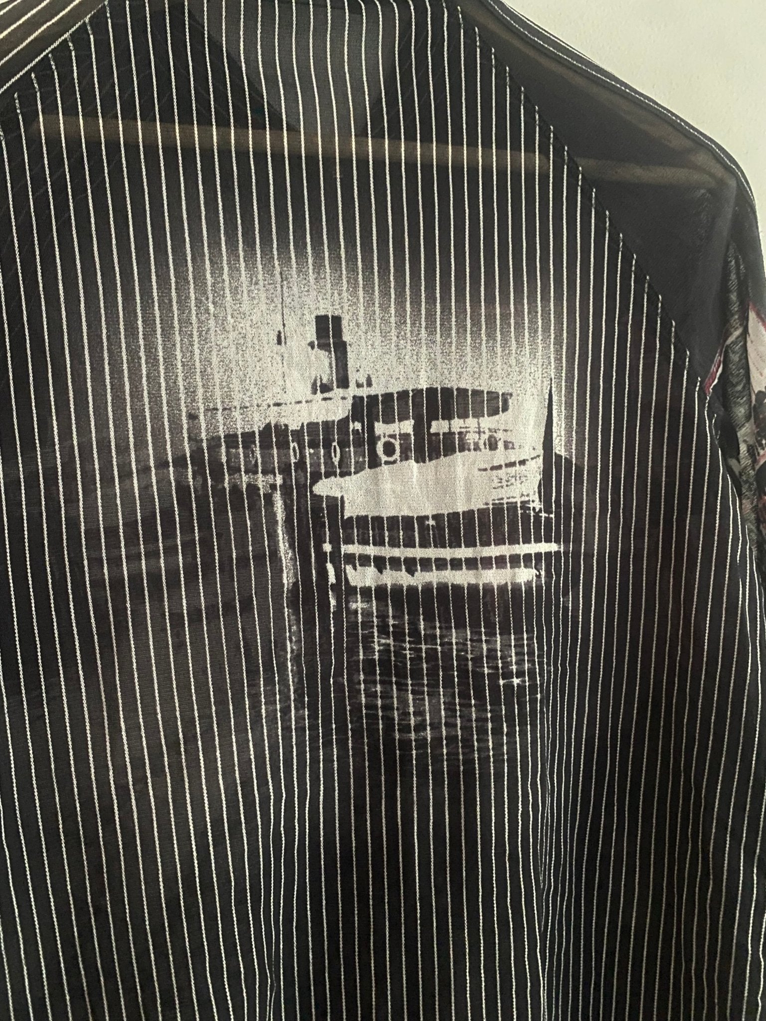 Top Vintage Y2K cu Mâneci Lungi și Fermoar – Mesh Print – IT 44 (Femei L - anbracaminte