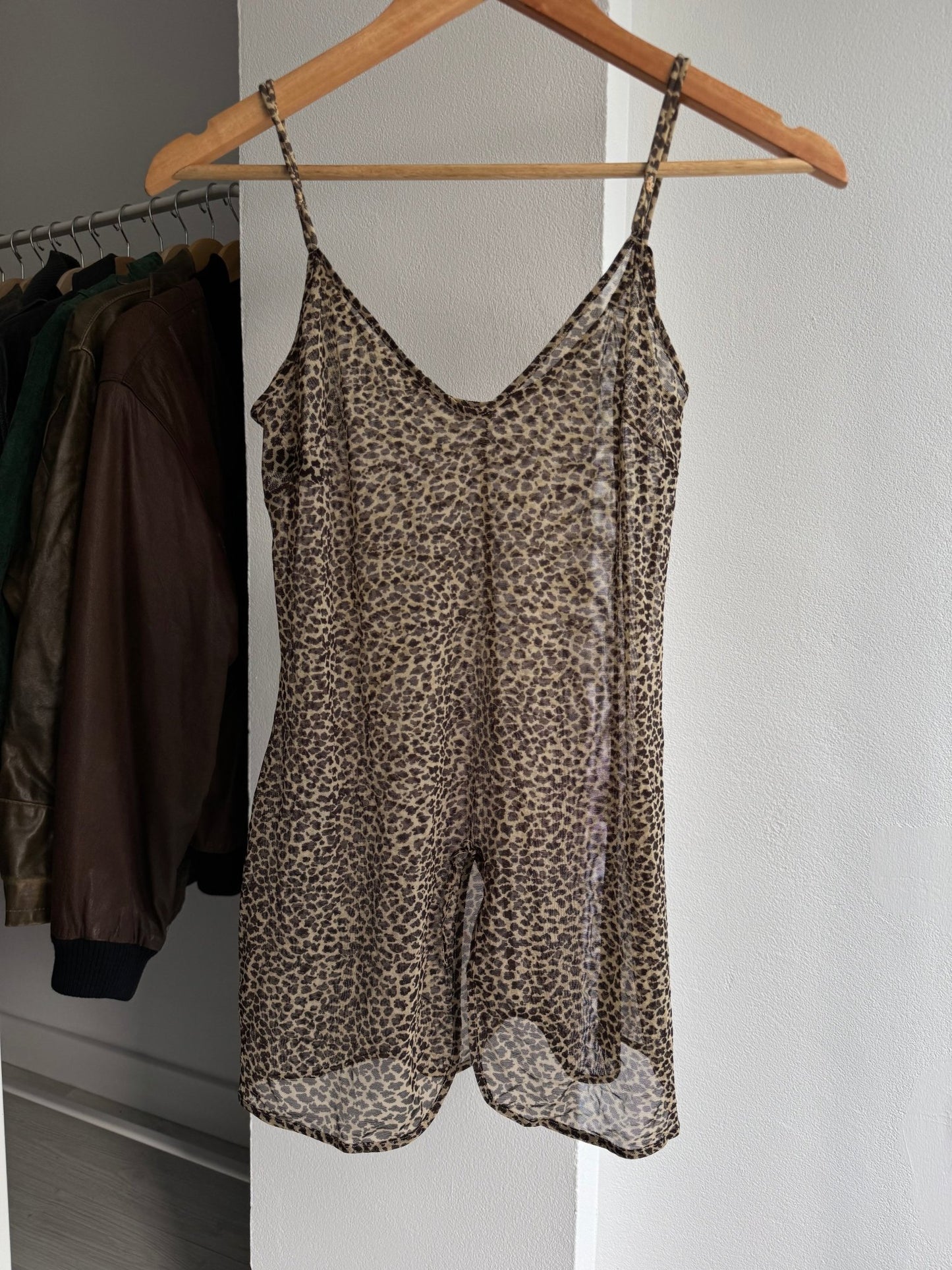 🐆 Top Y2K Animal Print Mesh – EU 38 (S/M) – Made in Italy - anbracaminte