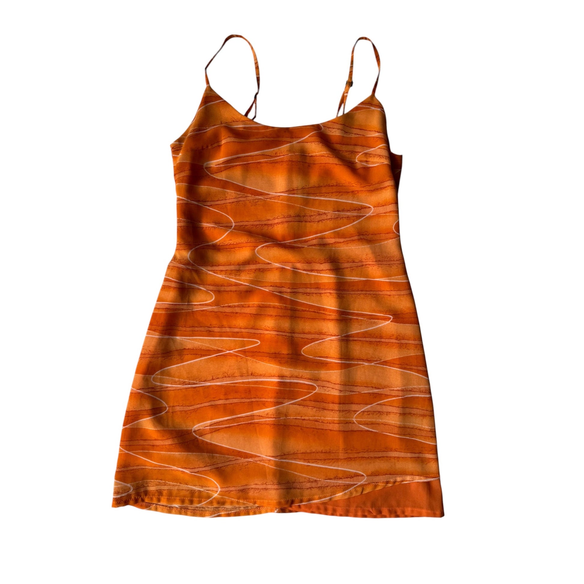 🧡 Top Y2K Benetton Orange Mesh Print – S/M Damă - anbracaminte