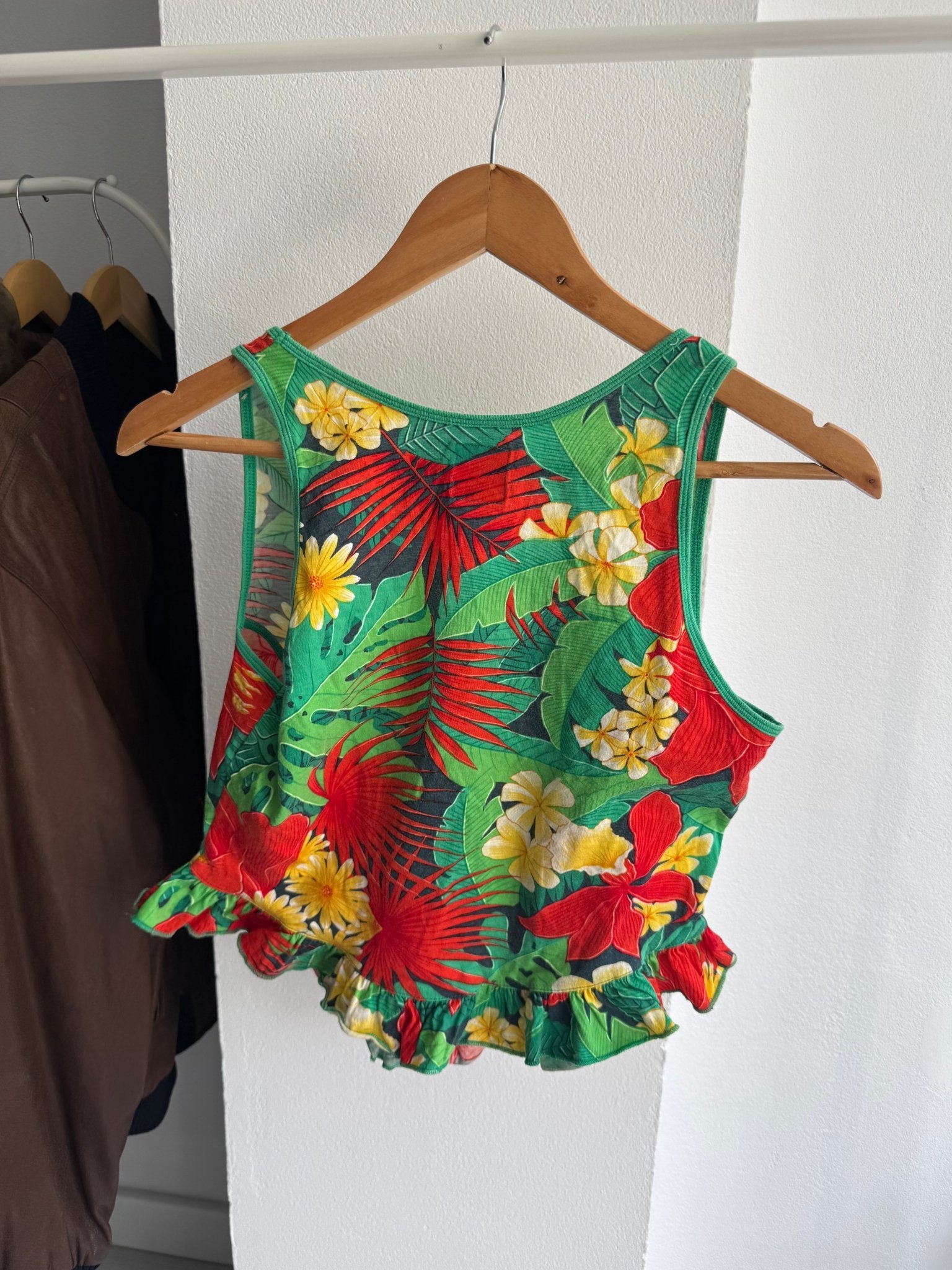 🏝️ Top Y2K Benetton Printed – XS/S Damă – Made in Italy - anbracaminte
