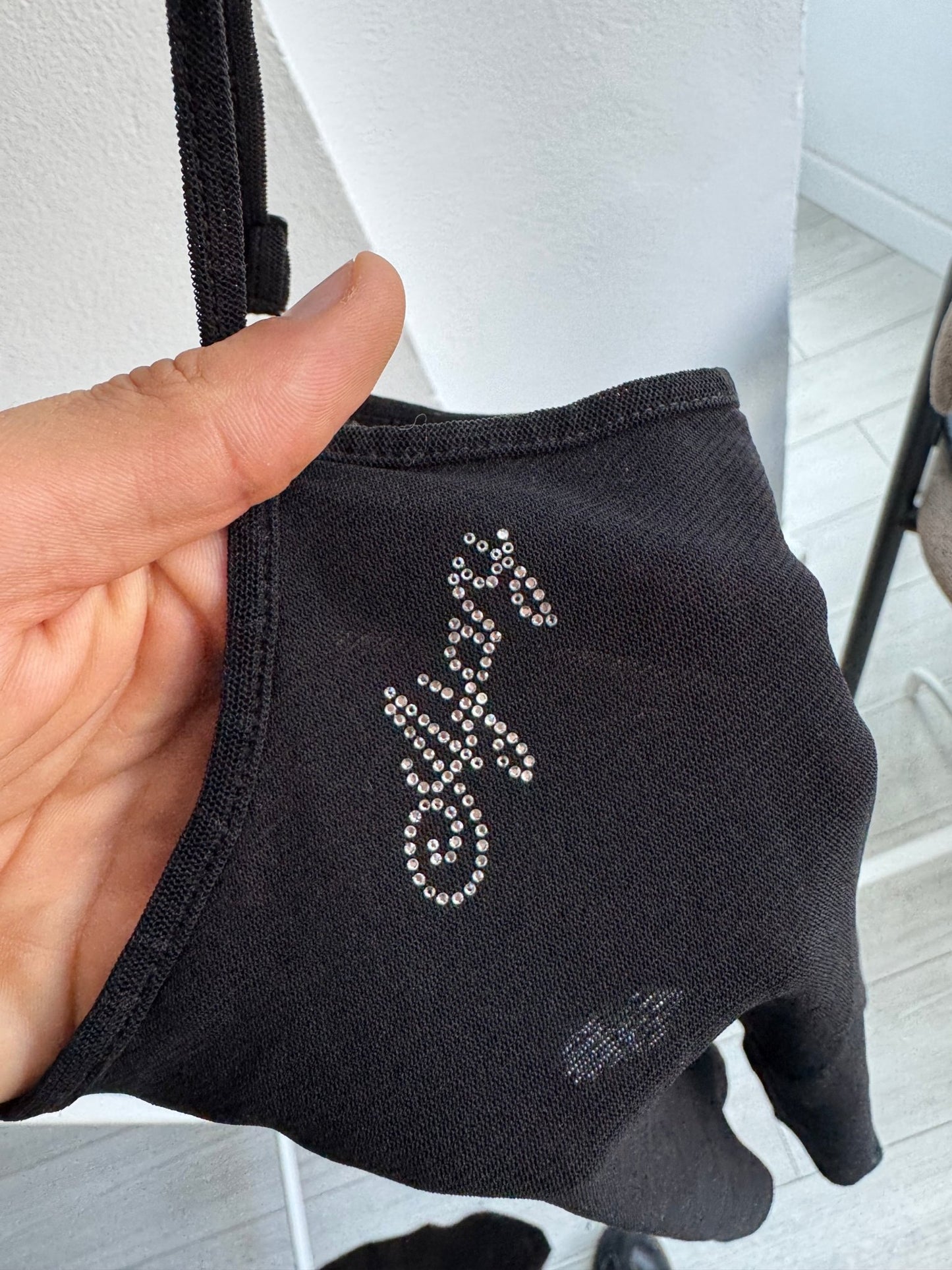 ✨ Top Y2K Black cu Rhinestones – XS/S Damă – Made in Italy - anbracaminte