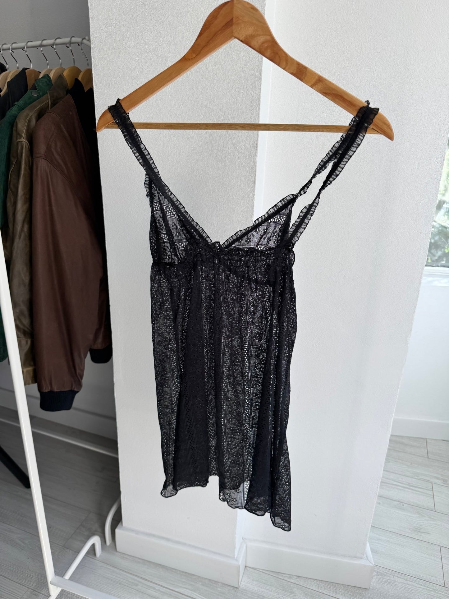 🖤 Top Y2K Black Lace – XS/S Damă - anbracaminte
